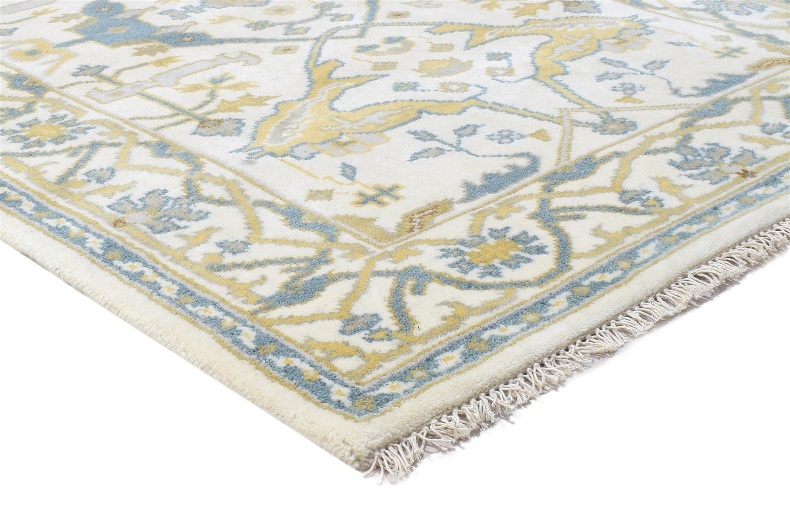 Cream Wool Rug 4' X 6' Persien Hand Knotted Oushak Oriental Room Size Carpet 7864328618133