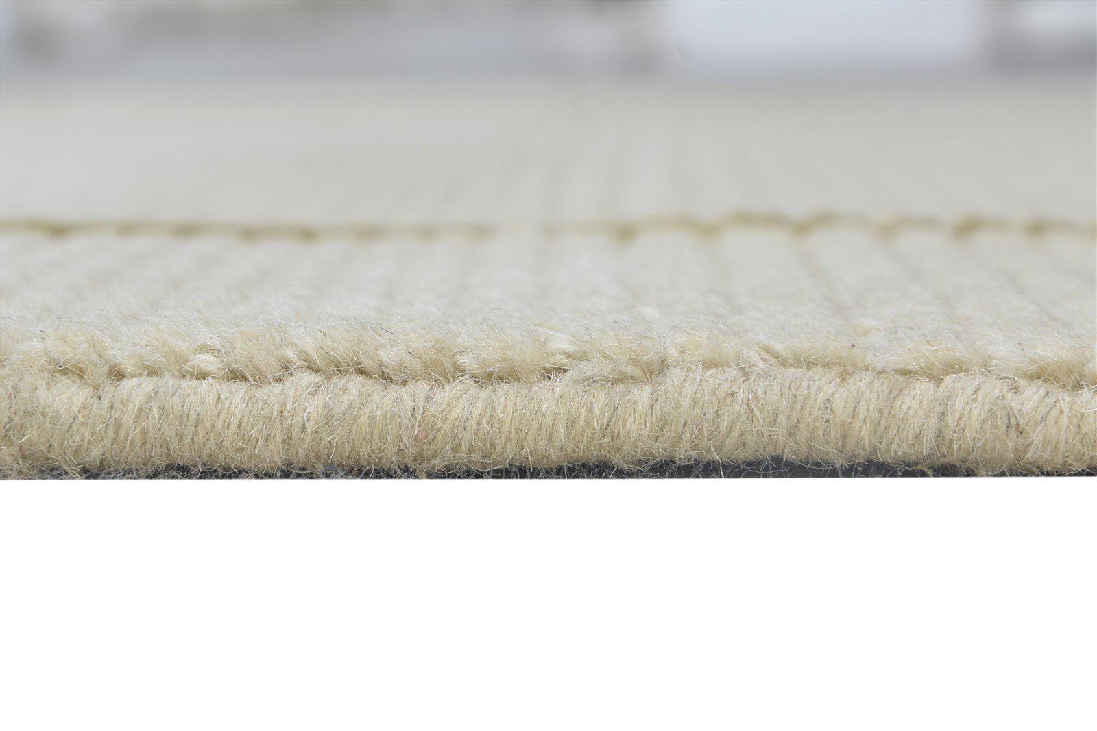 Cream Wool Rug 4X6 Modern Hand Knotted Scandinavian Bordered Room Size Carpet 7865107579029