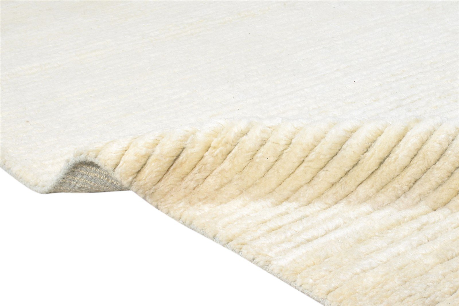 Cream Wool Rug 5' X 8' Modern Hand Knotted Scandinavian Solid Room Size Carpet 7865008423061