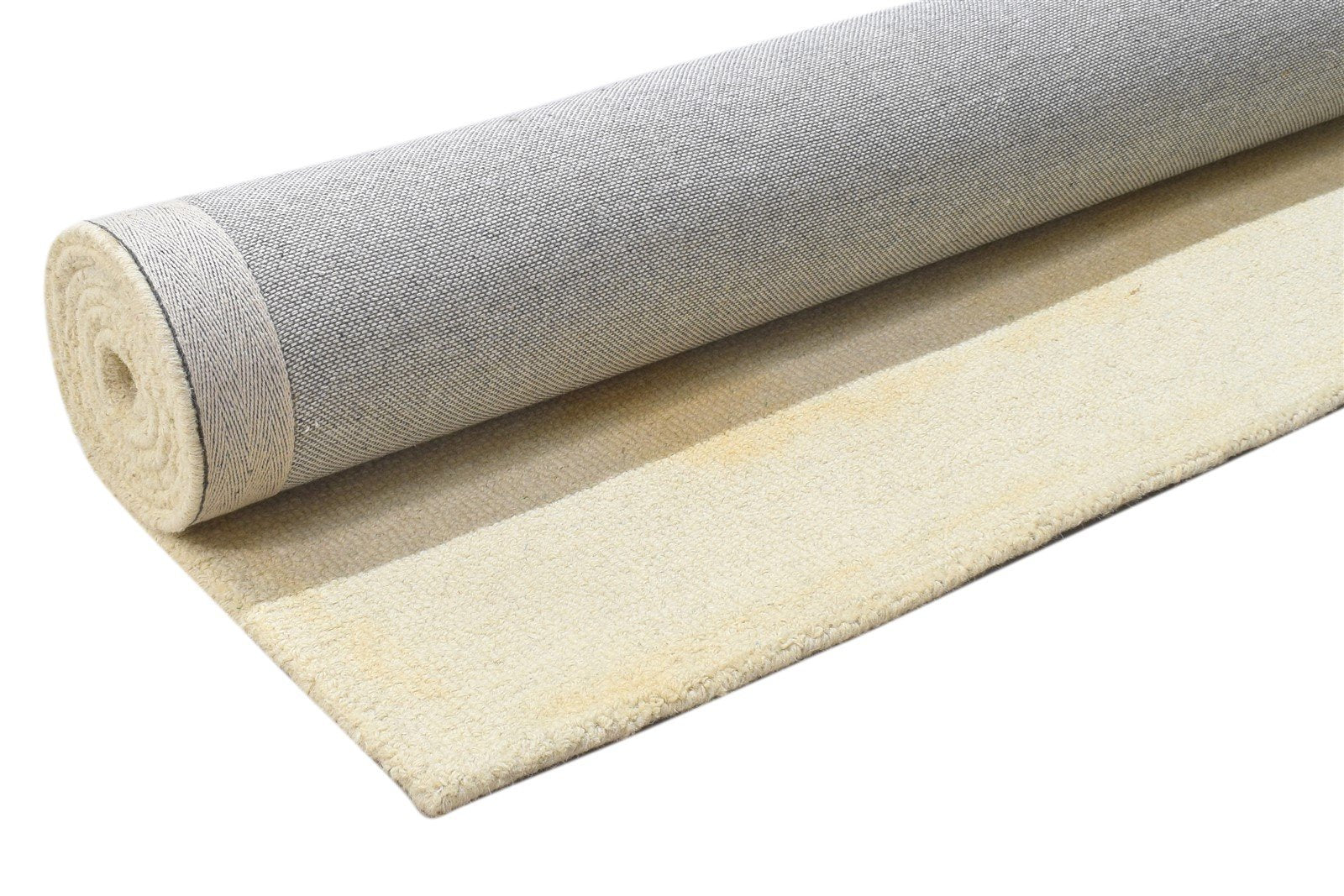 Cream Wool Rug 5' X 8' Modern Hand Tufted Scandinavian Solid Room Size Carpet 7864107892885