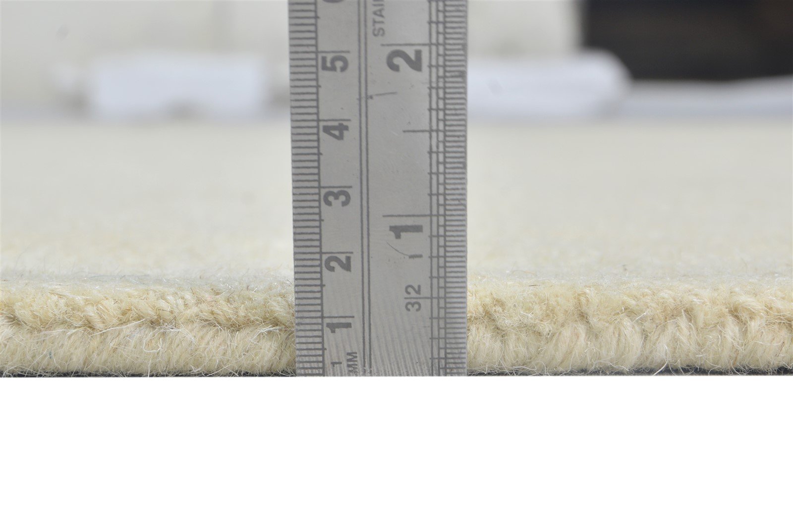 Cream Wool Rug 5' X 8' Modern Hand Tufted Scandinavian Solid Room Size Carpet 7864108187797