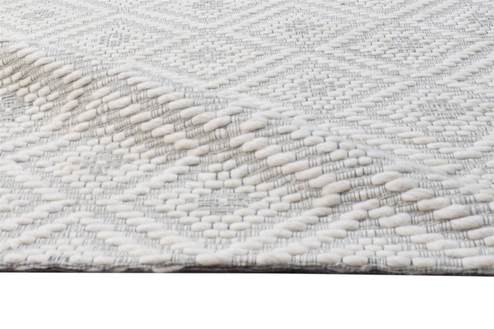 Cream Wool Rug 5' X 8' Modern Hand Woven Scandinavian Nordic Room Size Carpet 7864584732821