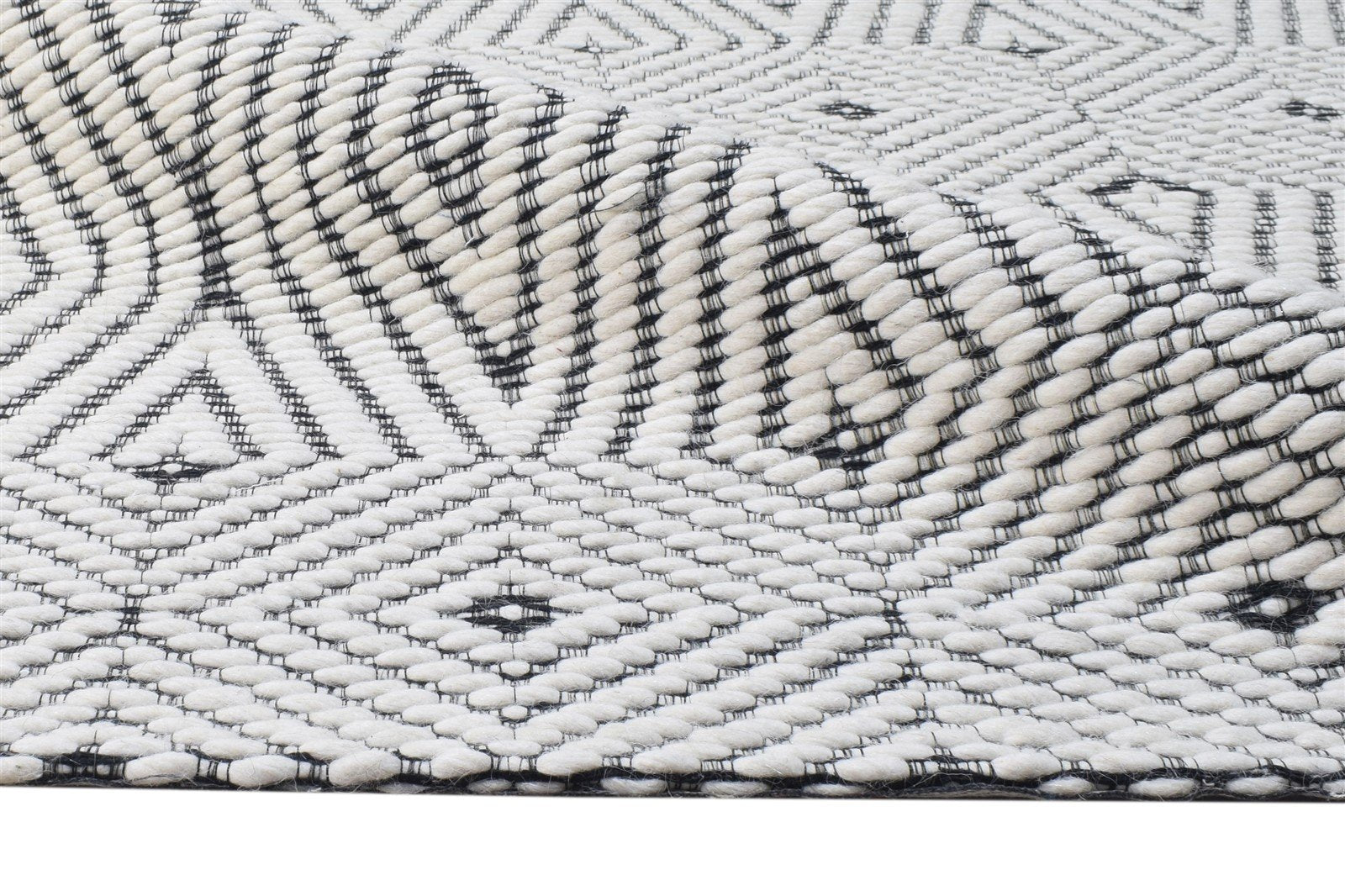 Cream Wool Rug 5' X 8' Modern Jacquard Loom Scandinavian Nordic Room Size Carpet 7864586076309