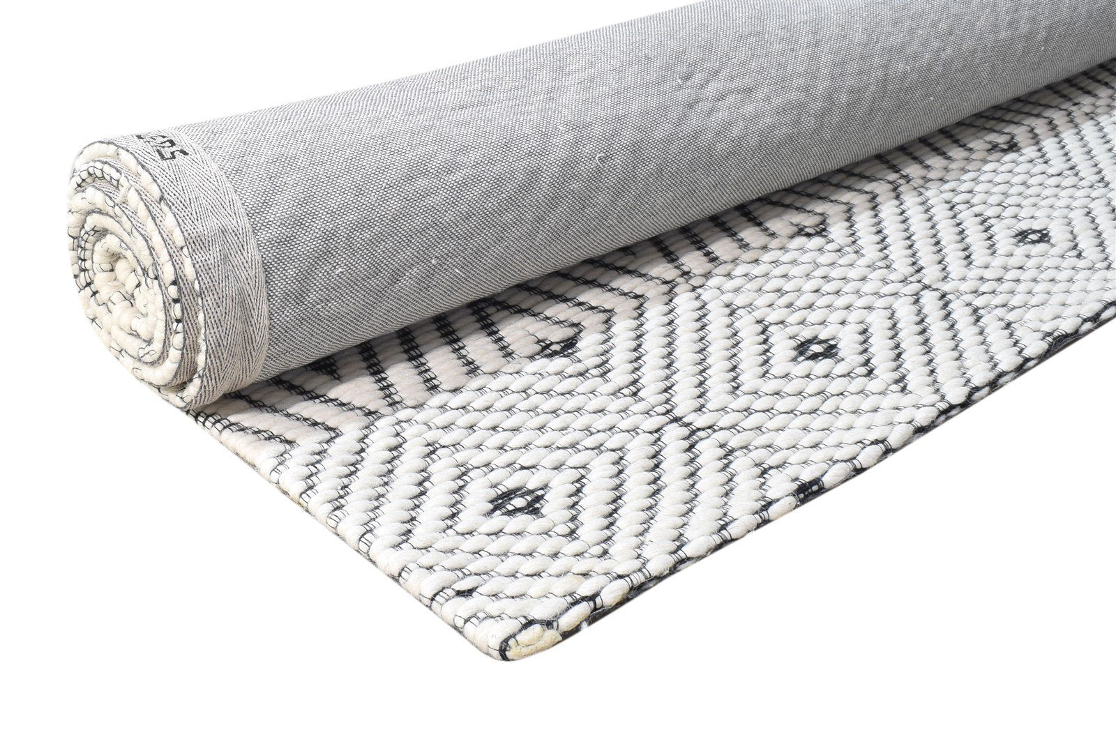 Cream Wool Rug 5' X 8' Modern Jacquard Loom Scandinavian Nordic Room Size Carpet 7864586076309