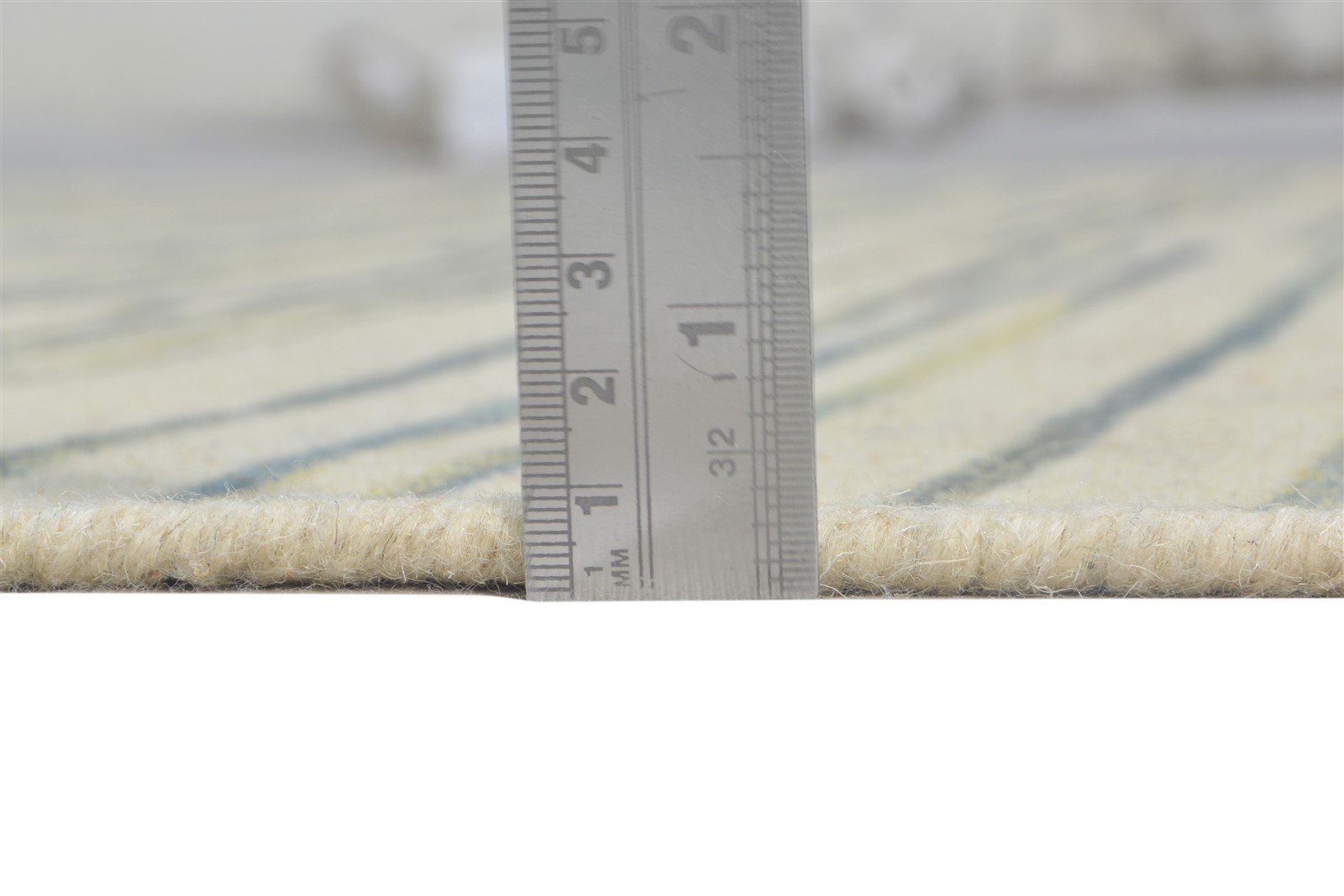 Cream Wool Rug 6' X 8' Modern Dhurrie Scandinavian Striped Room Size Carpet 7865018777749