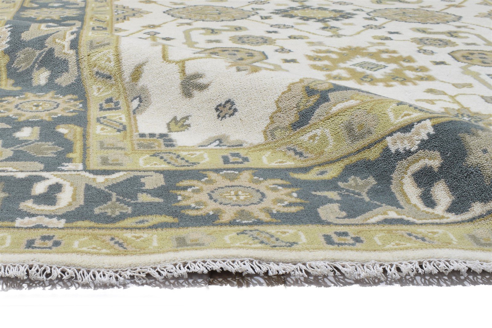 Cream Wool Rug 6' X 9' Persien Hand Knotted Oushak Oriental Room Size Carpet 7864323080341
