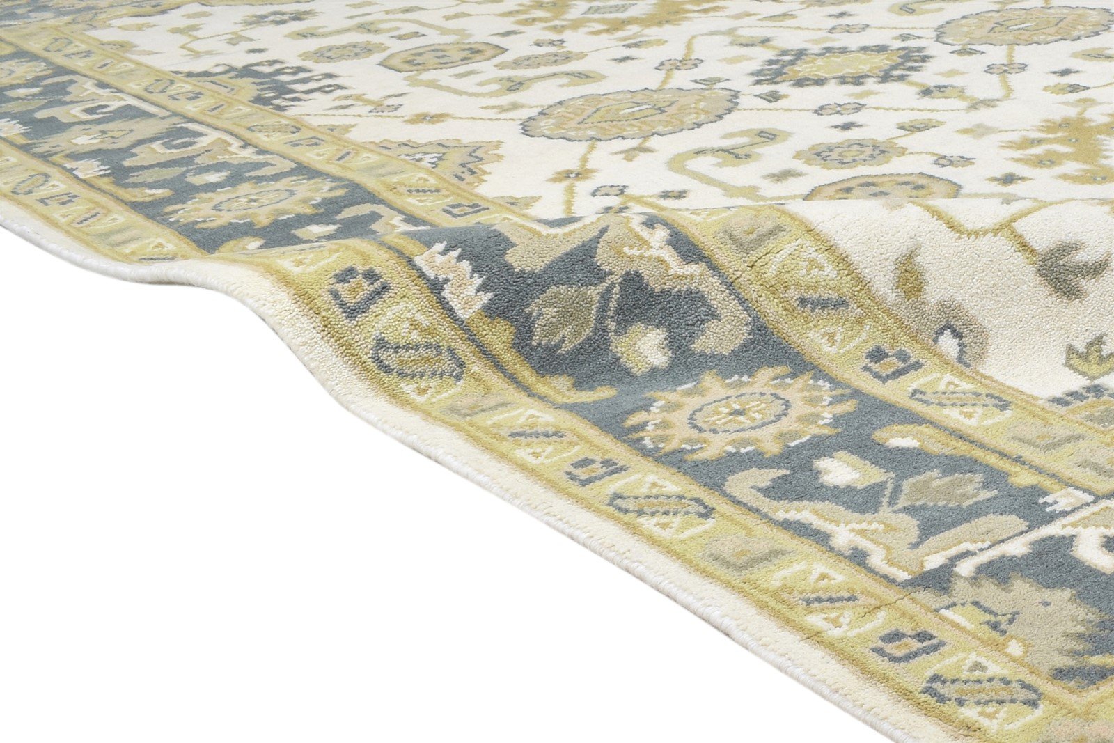 Cream Wool Rug 6' X 9' Persien Hand Knotted Oushak Oriental Room Size Carpet 7864323080341