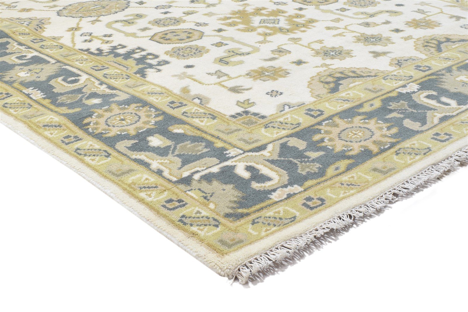 Cream Wool Rug 6' X 9' Persien Hand Knotted Oushak Oriental Room Size Carpet 7864323080341
