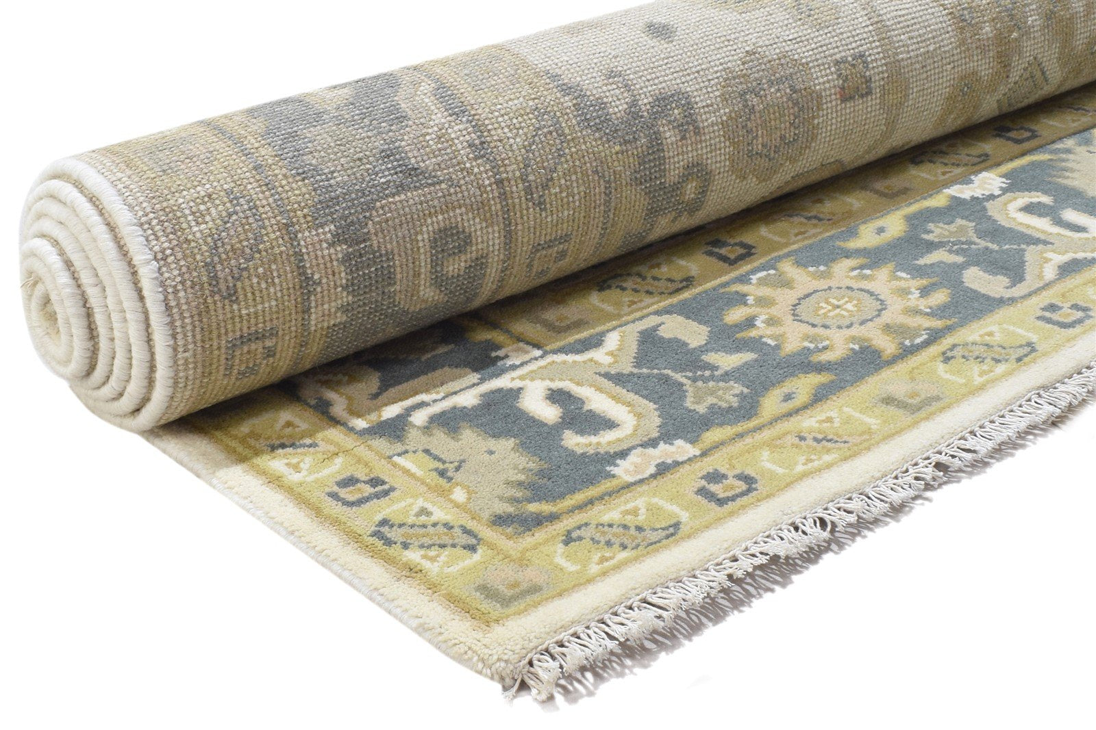 Cream Wool Rug 6' X 9' Persien Hand Knotted Oushak Oriental Room Size Carpet 7864323080341