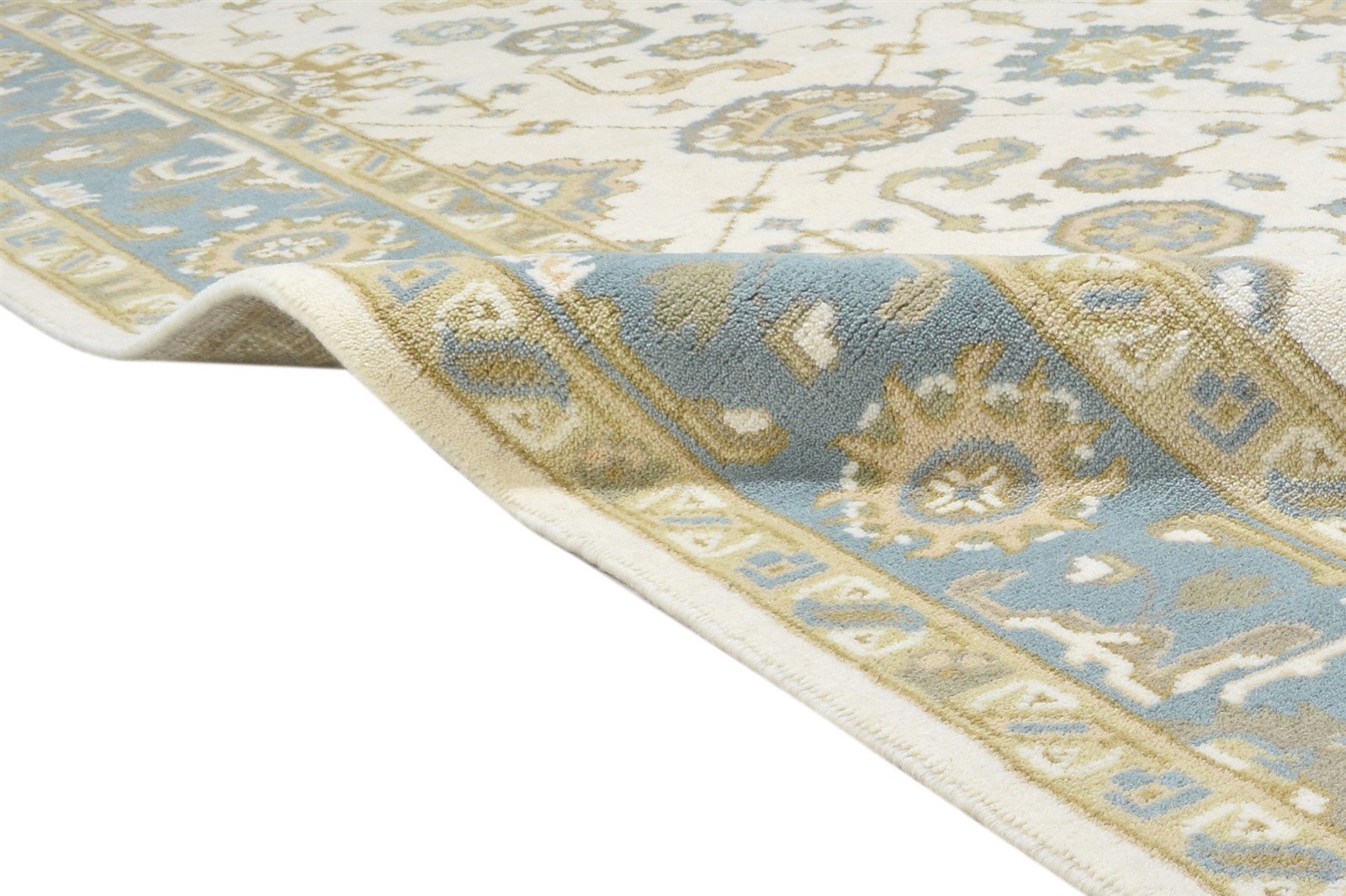 Cream Wool Rug 6' X 9' Persien Hand Knotted Oushak Oriental Room Size Carpet 7864323702933