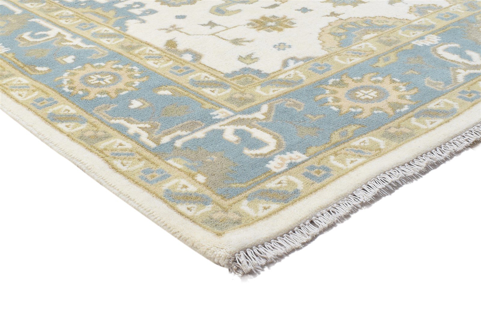 Cream Wool Rug 6' X 9' Persien Hand Knotted Oushak Oriental Room Size Carpet 7864323702933