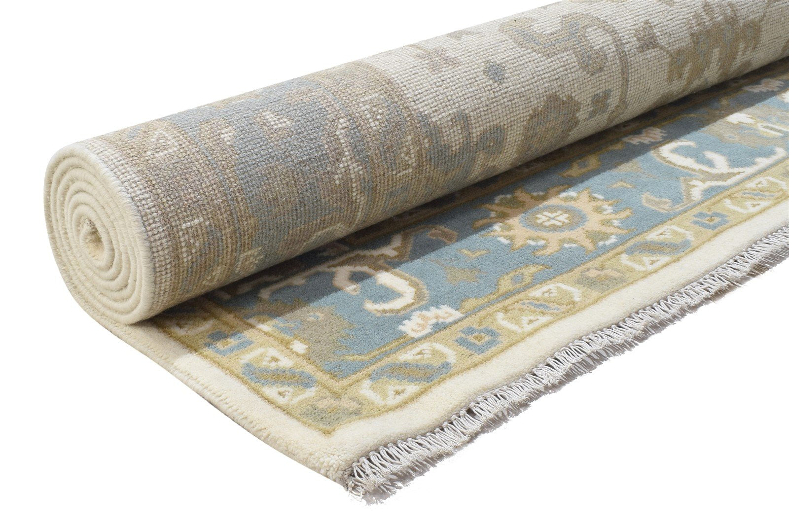 Cream Wool Rug 6' X 9' Persien Hand Knotted Oushak Oriental Room Size Carpet 7864323702933