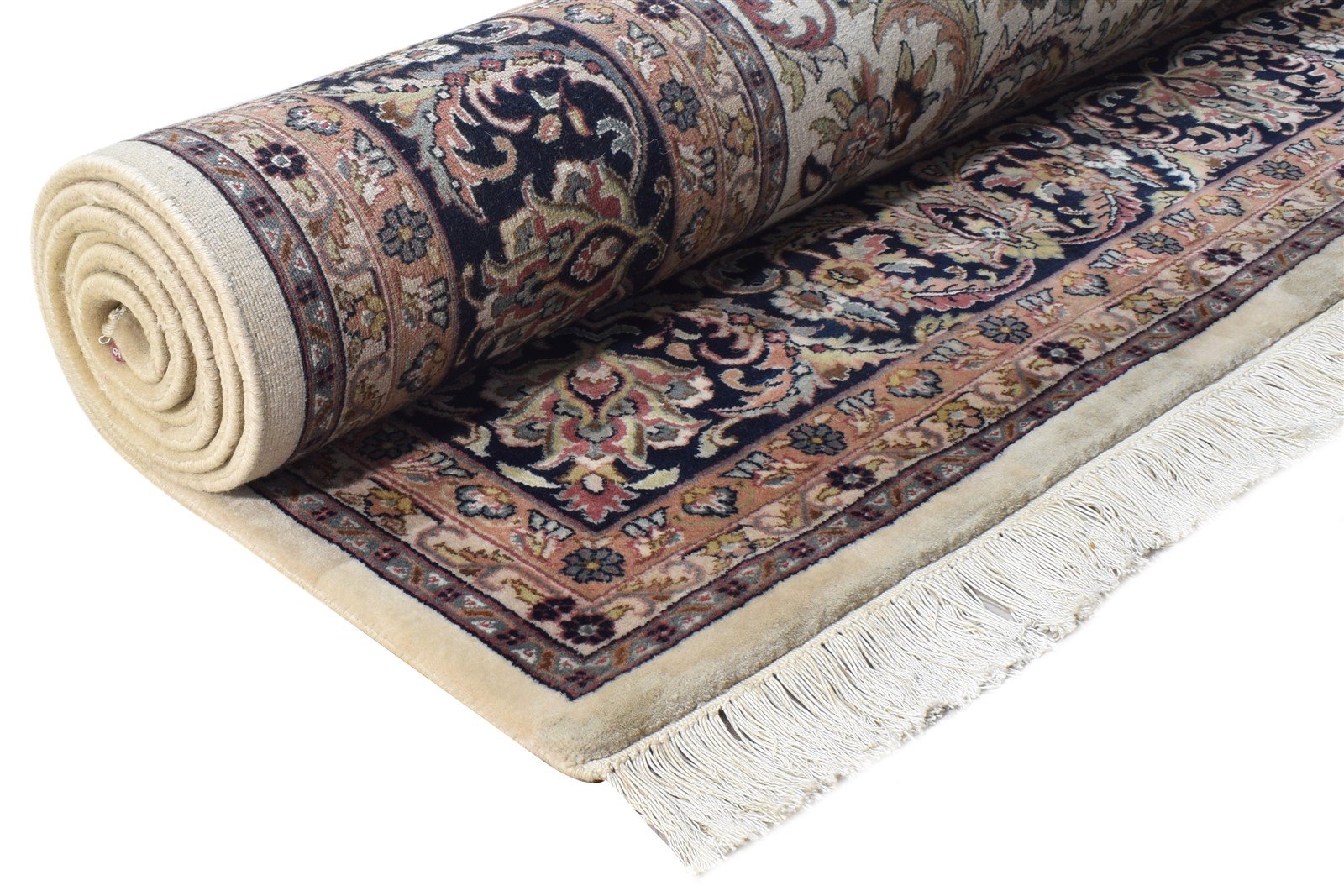 Cream Wool Rug 8' X 10' Persian Hand Knotted Kashan Oriental Large Carpet 7864634998933