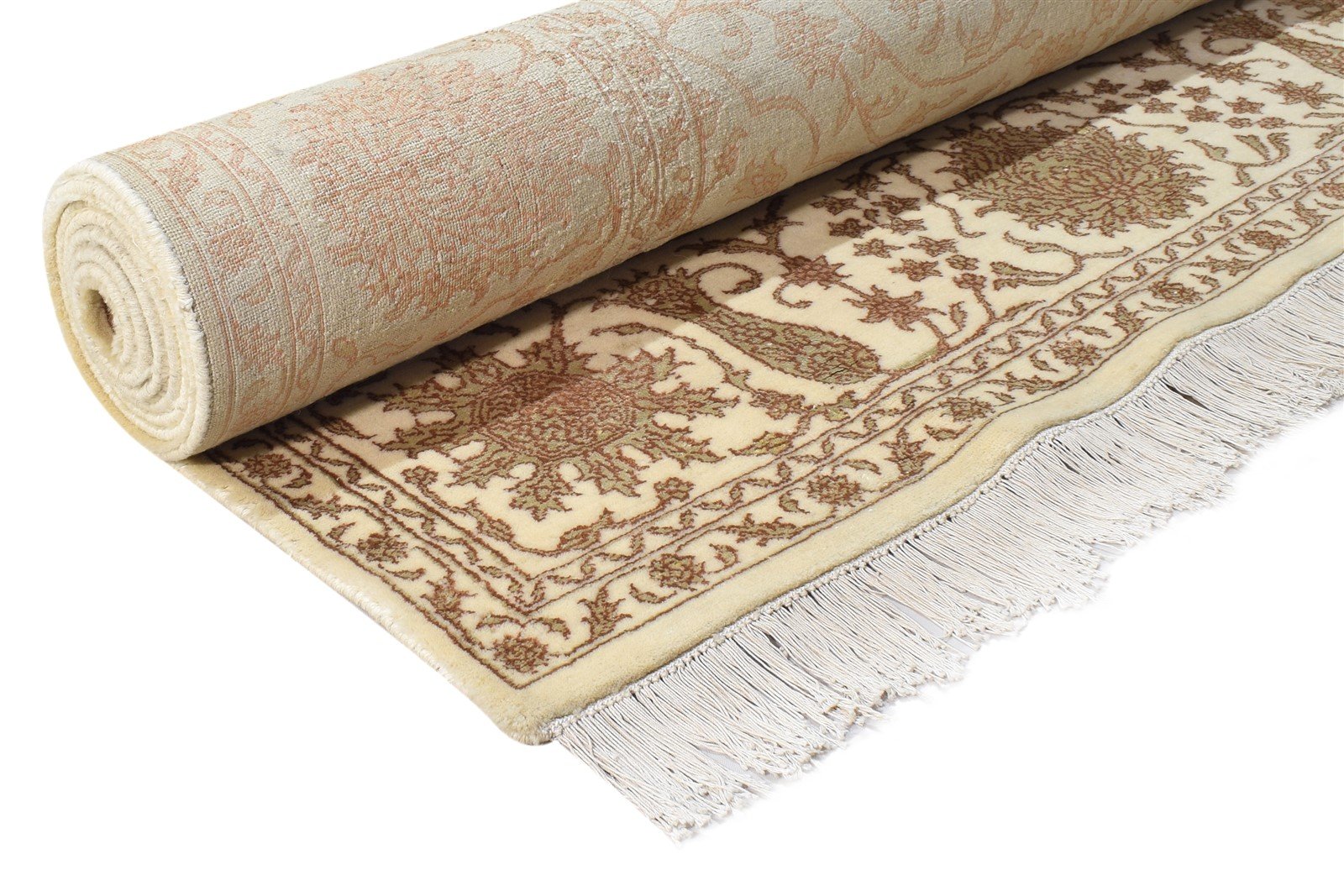 Cream Wool Rug 8' X 10' Persian Hand Knotted Tabriz Oriental Large Carpet 7864655872149