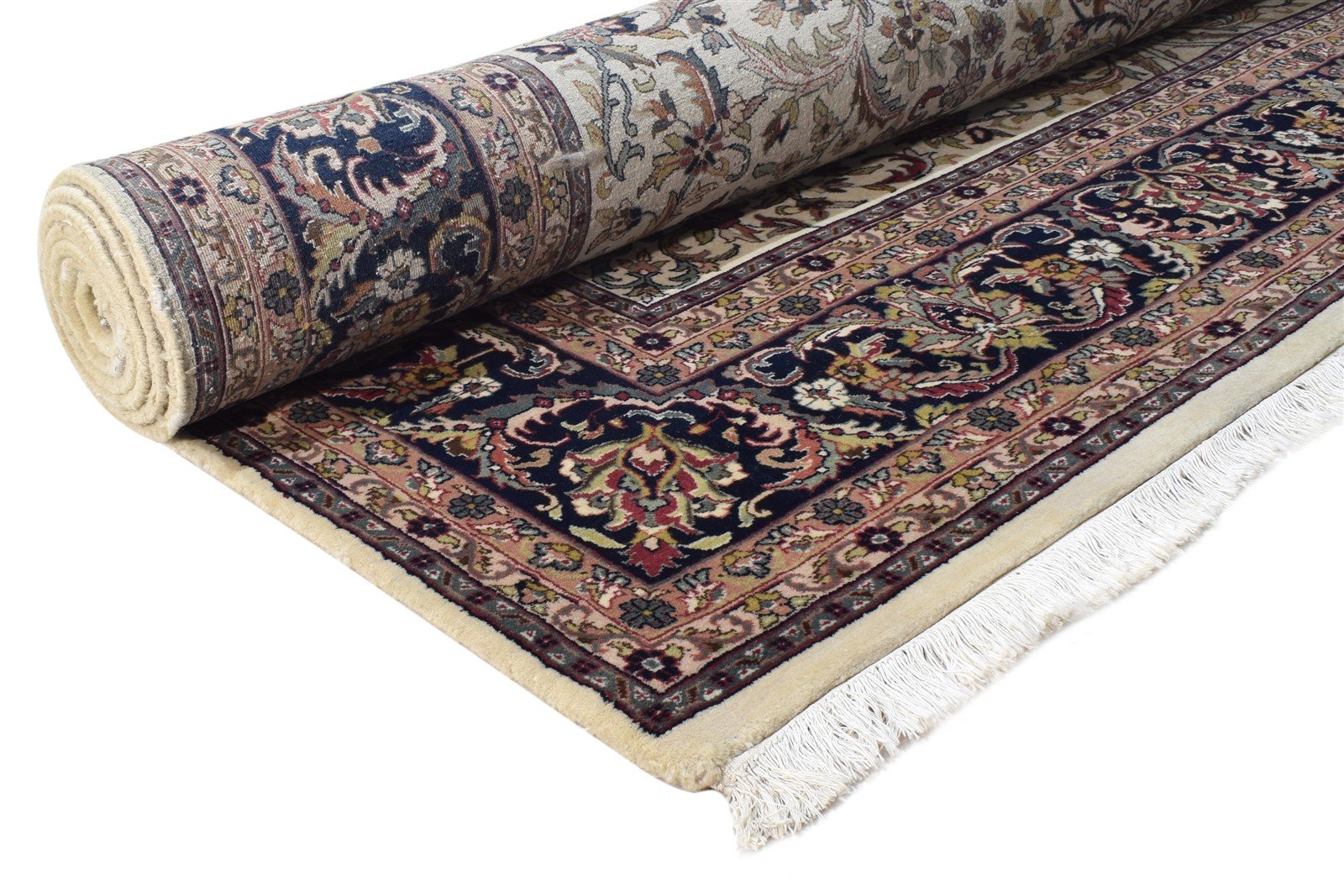 Cream Wool Rug 8' X 11' Persian Hand Knotted Mir Oriental Large Carpet 7864632148117