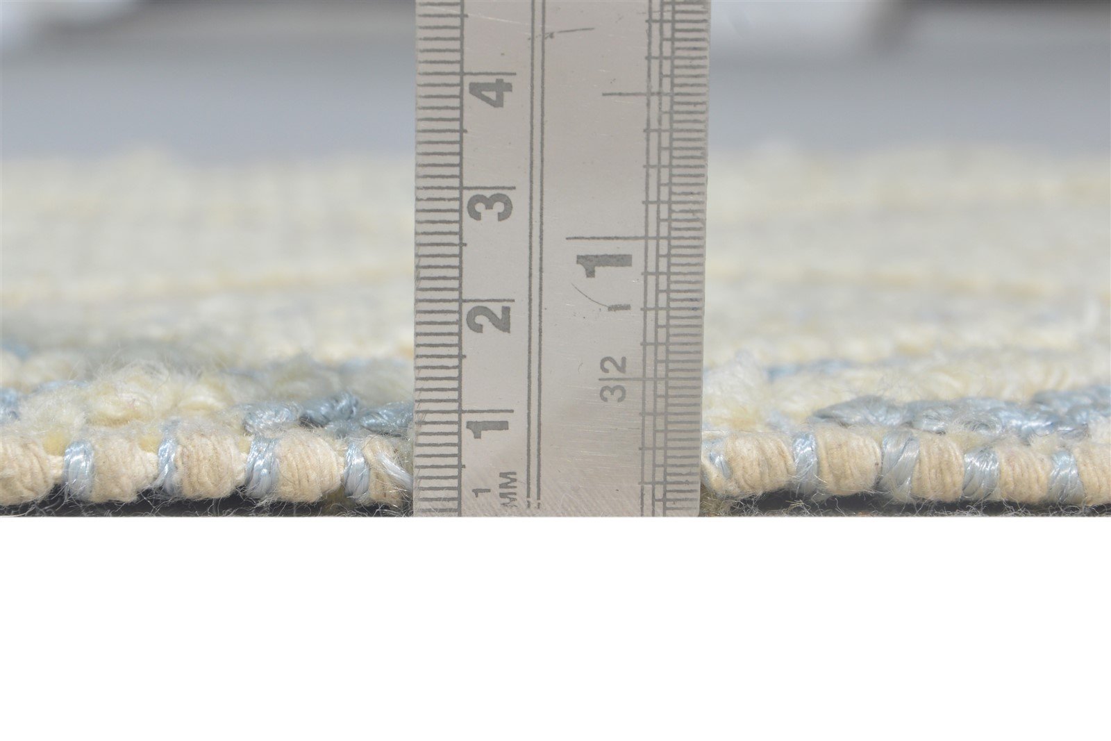 Cream Wool / Silk Rug 2X3 Modern Hand Woven Scandinavian Bordered Small Carpet 7865141723285