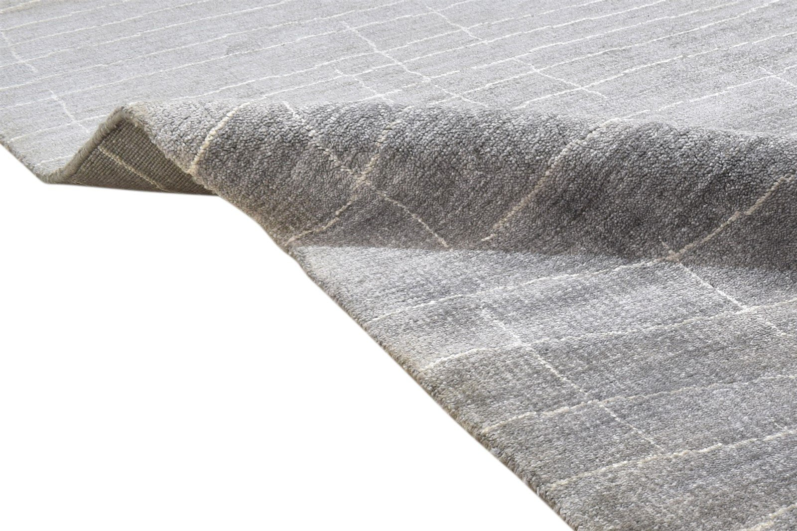 Dark Grey Silk Rug 4X6 Modern Handloom Scandinavian Abstract Room Size Carpet 7864227758229