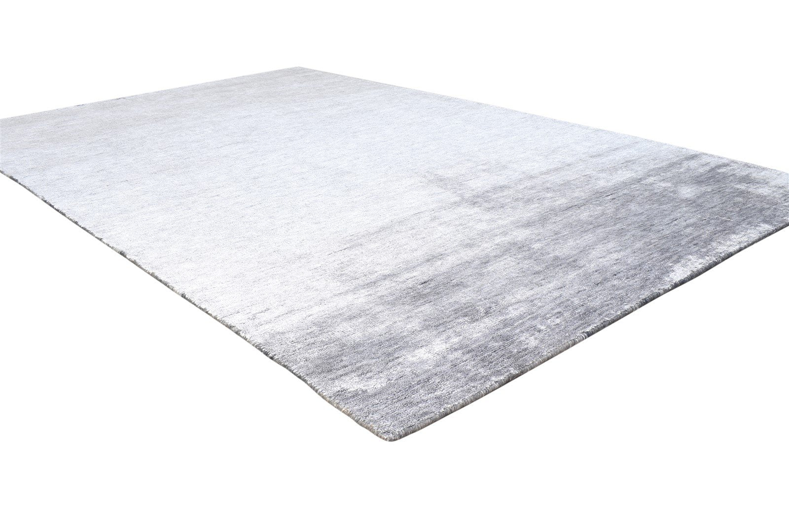 Dark Grey Silk Rug 5' X 8' Modern Handloom Scandinavian Solid Room Size Carpet 7864447434901