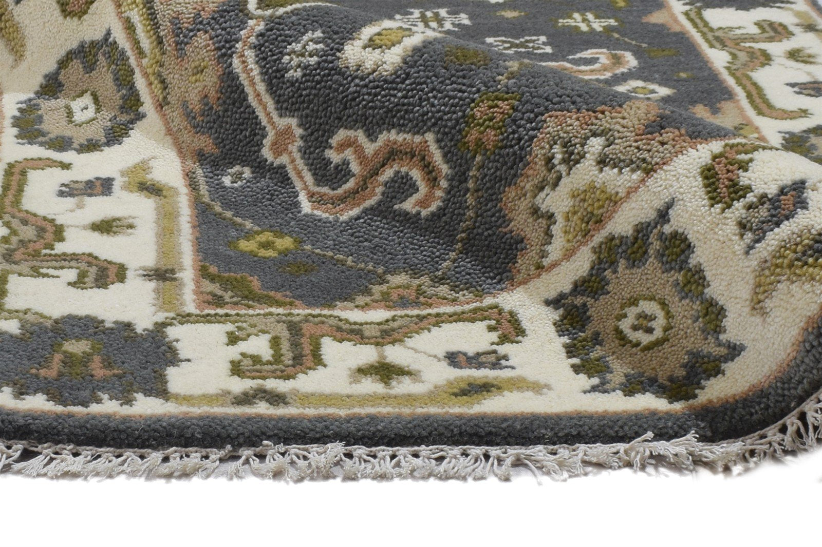 Dark Grey Wool Rug 2'6 X 10' Persian Hand Knotted Oushak Oriental Small Runner 7864832295061