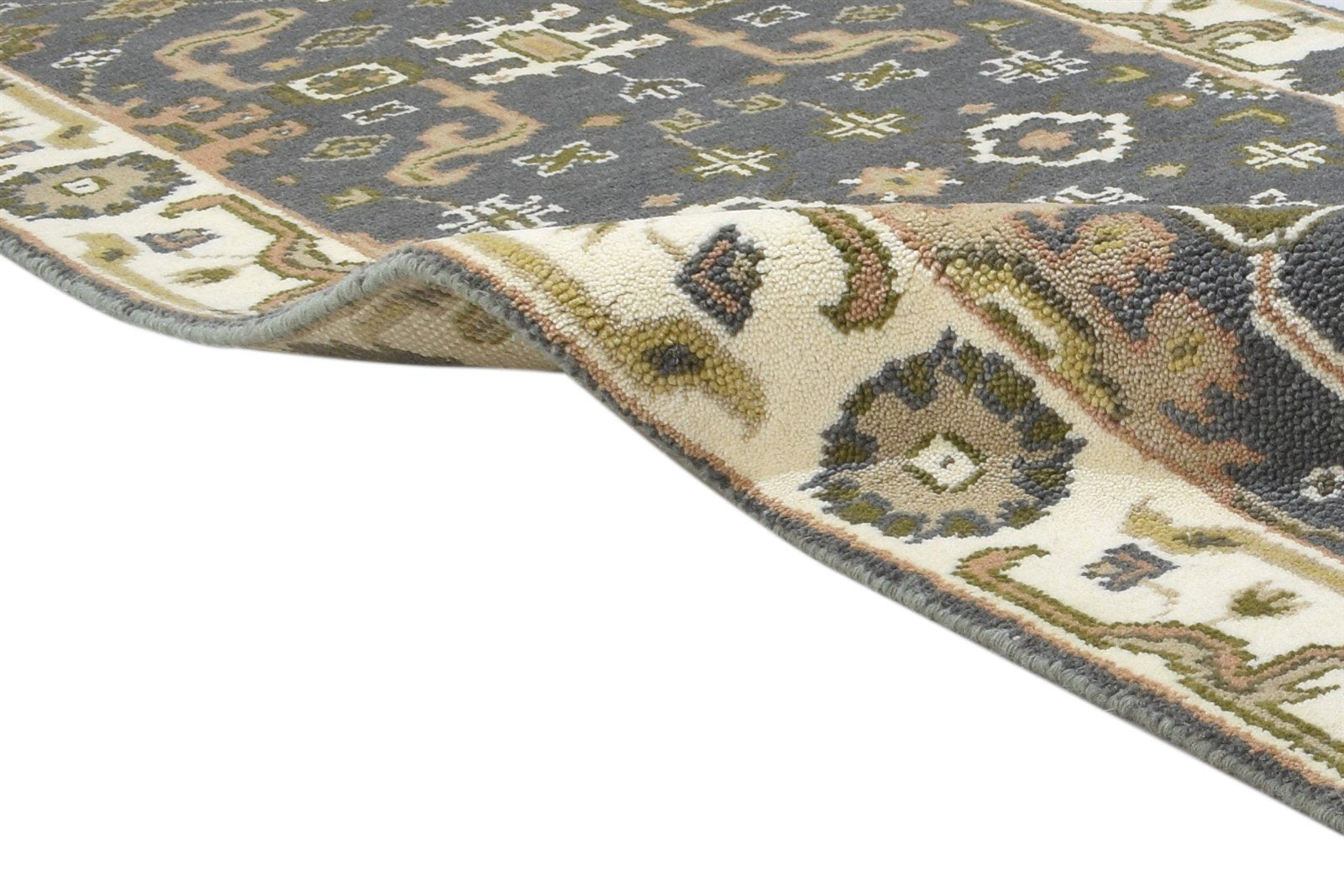 Dark Grey Wool Rug 2'6 X 10' Persian Hand Knotted Oushak Oriental Small Runner 7864832295061