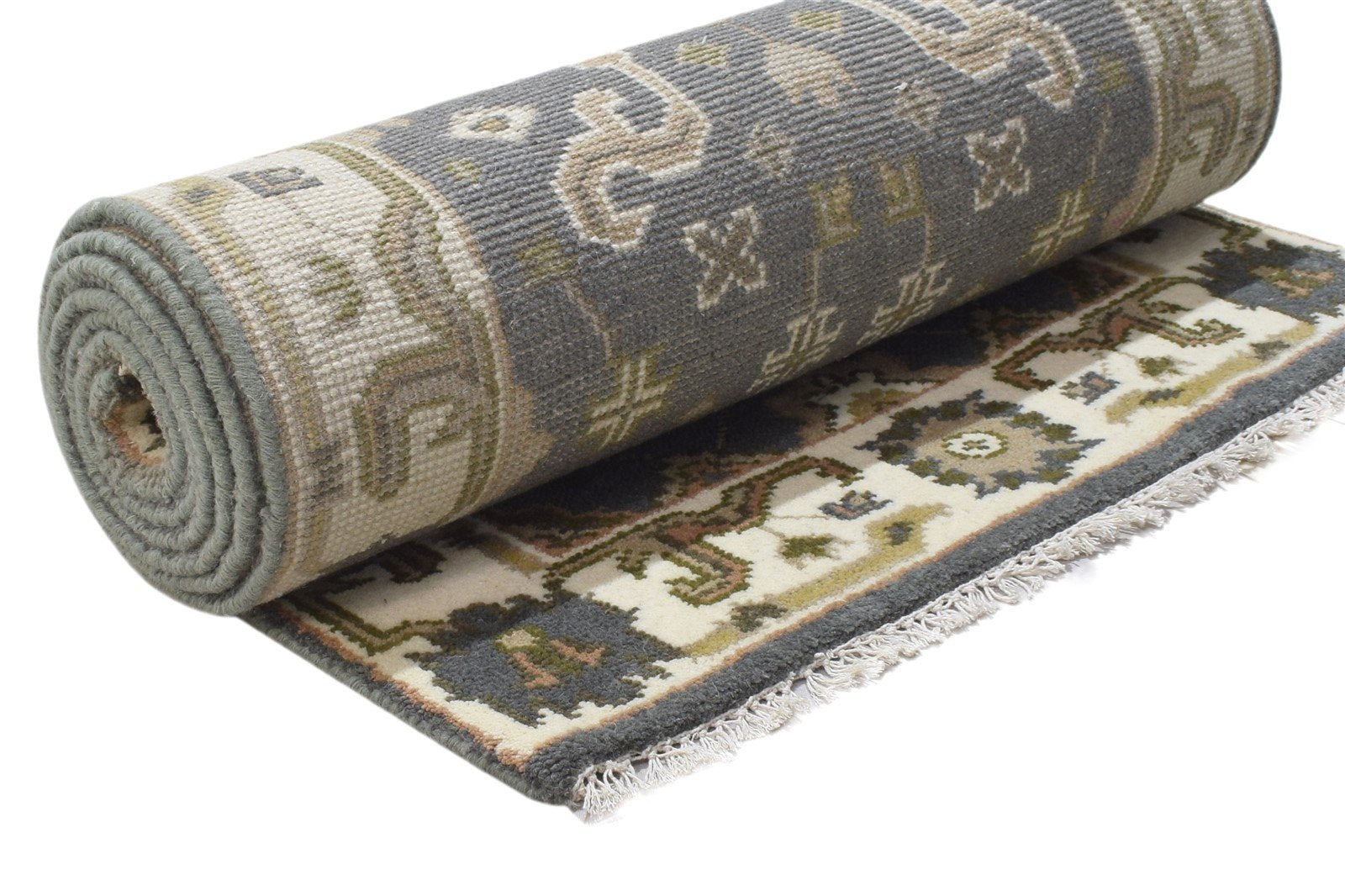 Dark Grey Wool Rug 2'6 X 10' Persian Hand Knotted Oushak Oriental Small Runner 7864832295061