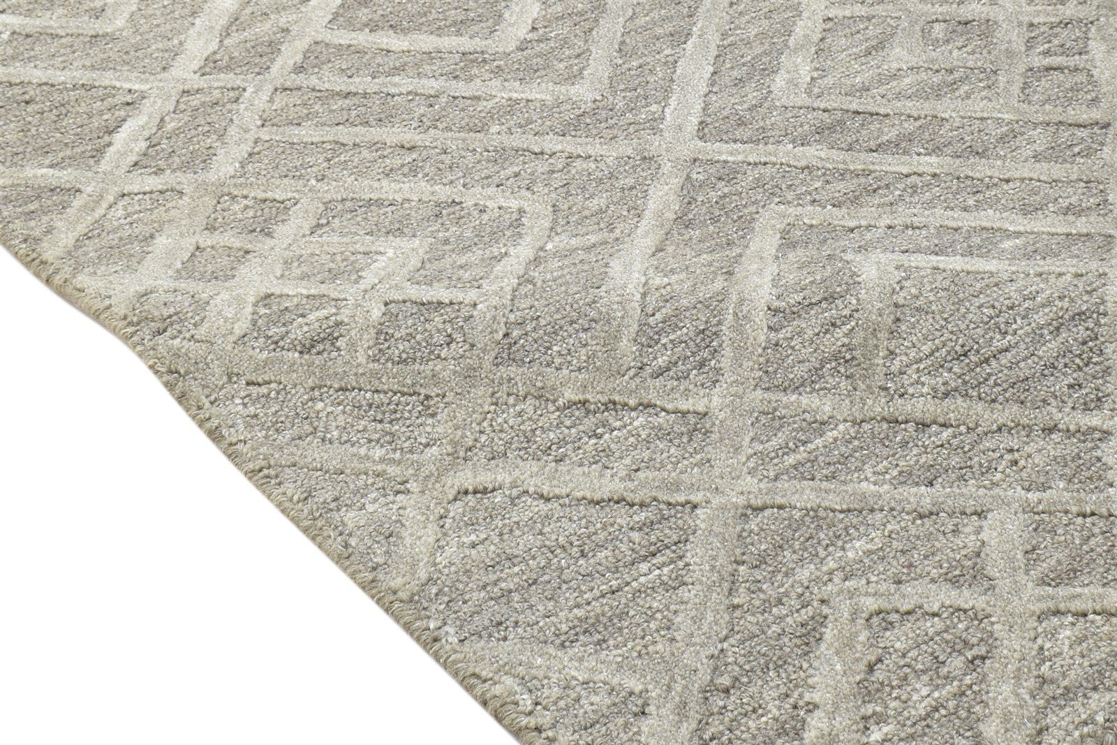 Dark Grey Wool Rug 2' X 3' Modern Hand Tufted Moroccan Geometric Small Carpet 7864141086869