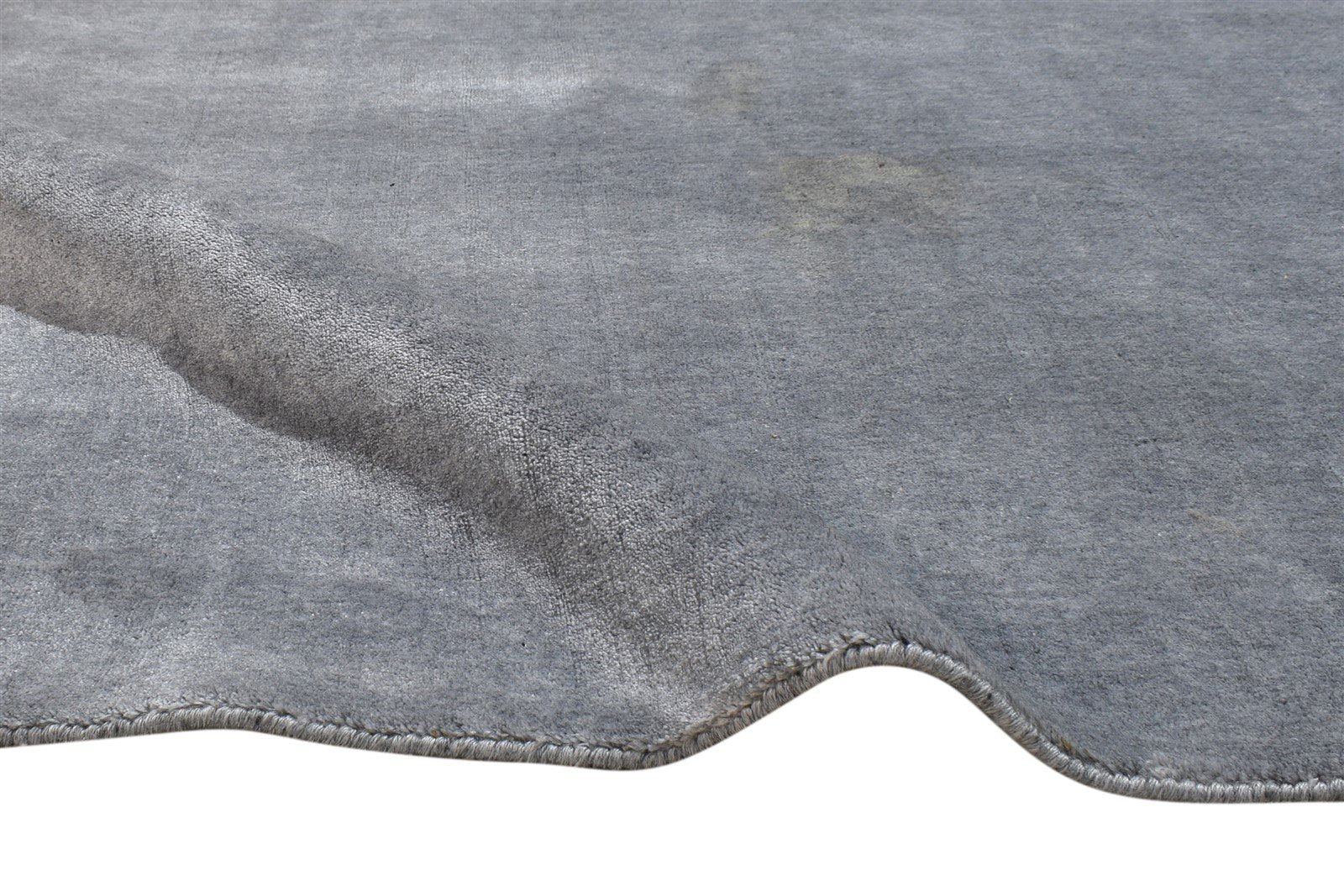 Dark Grey Wool Rug 4X6 Modern Hand Knotted Scandinavian Solid Room Size Carpet 7864771674261