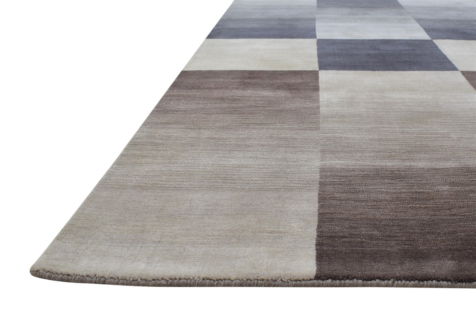 Dark Grey Wool Rug 5X8 Modern Handloom Scandinavian Geometric Room Size Carpet 7864165302421