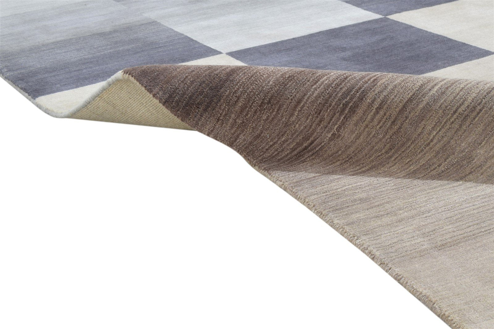 Dark Grey Wool Rug 5X8 Modern Handloom Scandinavian Geometric Room Size Carpet 7864165302421