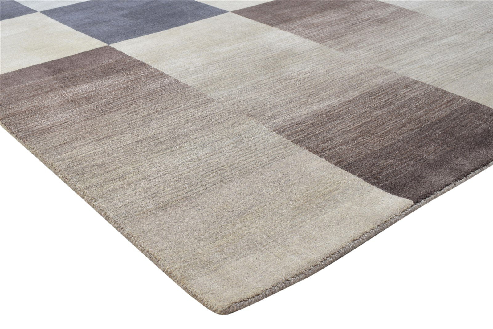 Dark Grey Wool Rug 5X8 Modern Handloom Scandinavian Geometric Room Size Carpet 7864165302421