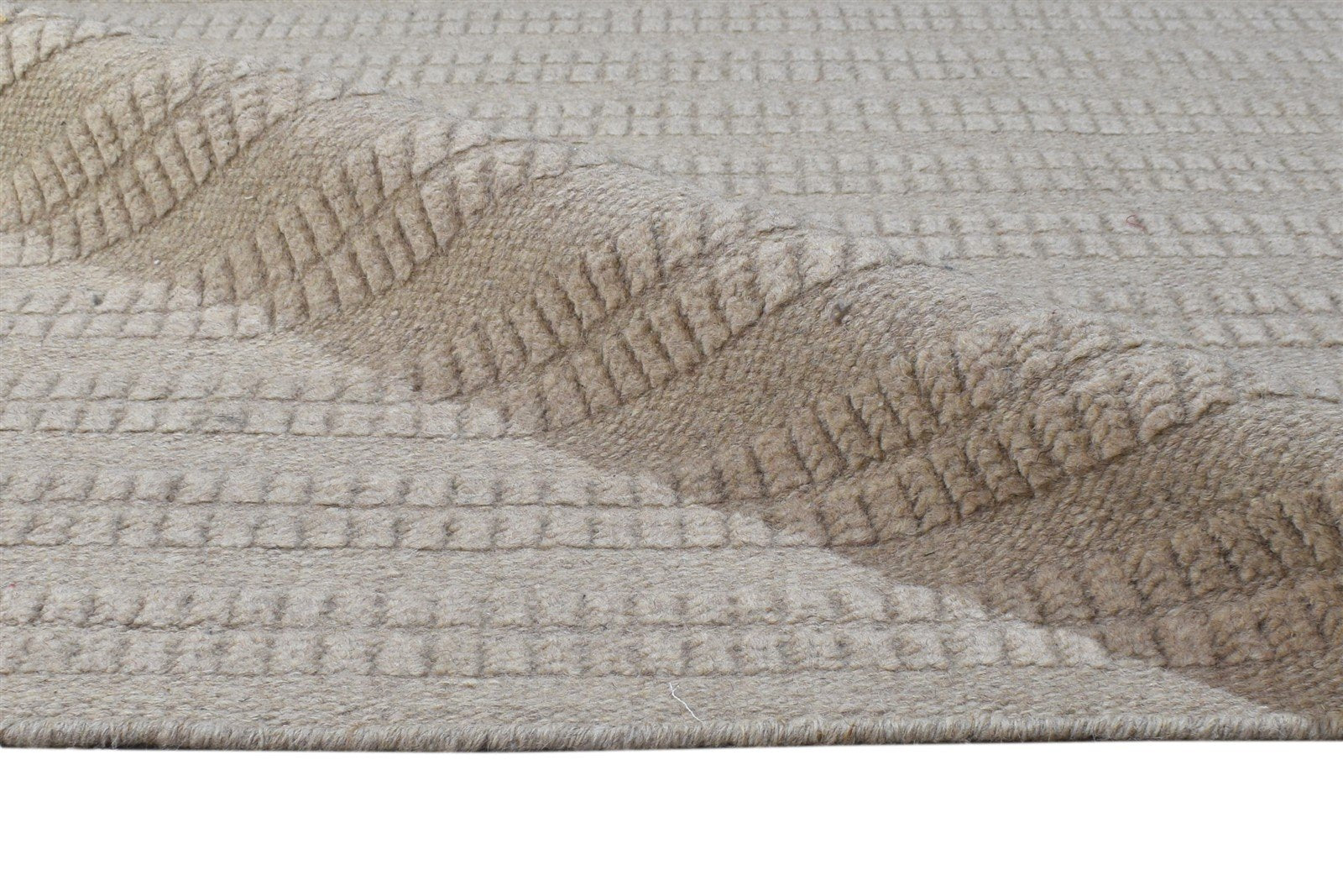 Dark Grey Wool Rug 8' X 10' Modern Hand Woven Scandinavian Striped Large Carpet 7864789598357