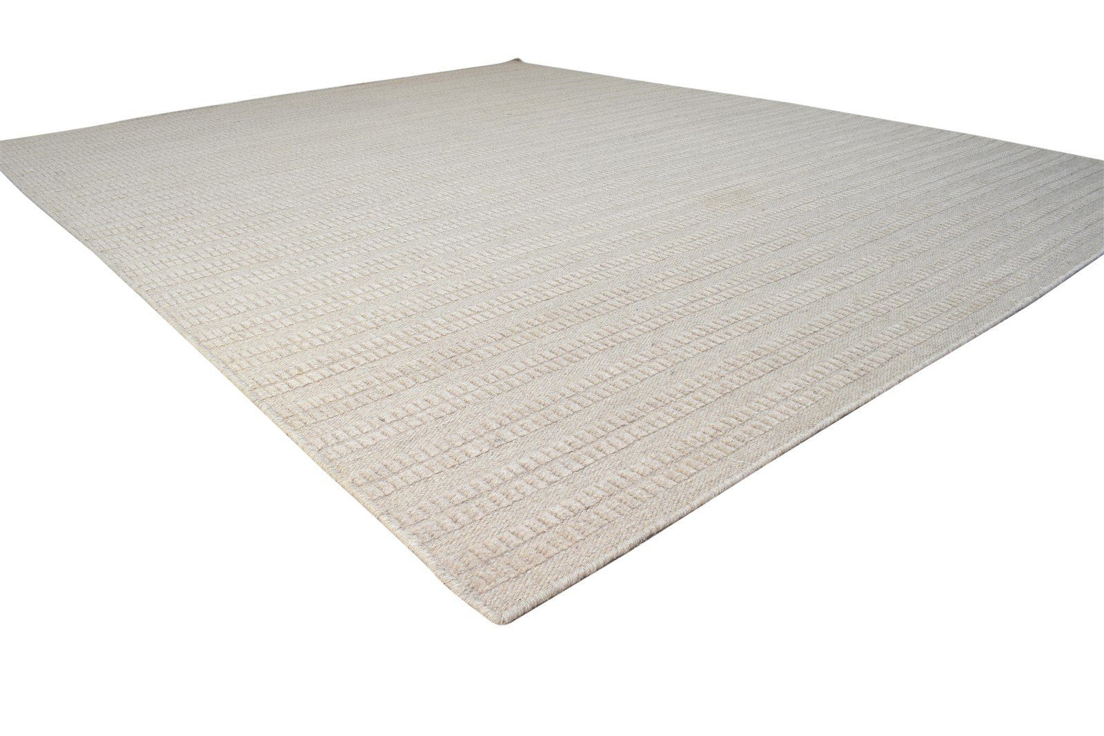 Dark Grey Wool Rug 8' X 10' Modern Hand Woven Scandinavian Striped Large Carpet 7864789598357