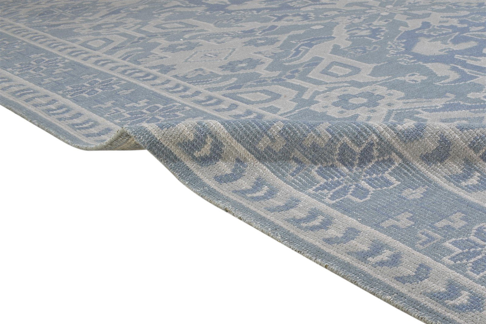 Dark Grey Wool Rug 8' X 10' Persian Hand Knotted Oushak Oriental Large Carpet 7864176541845