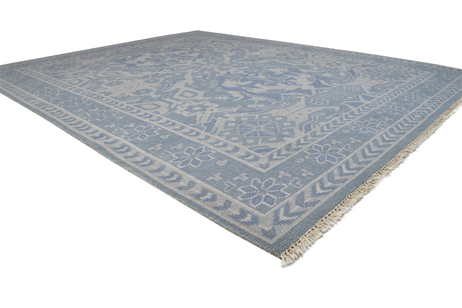 Dark Grey Wool Rug 8' X 10' Persian Hand Knotted Oushak Oriental Large Carpet 7864176541845