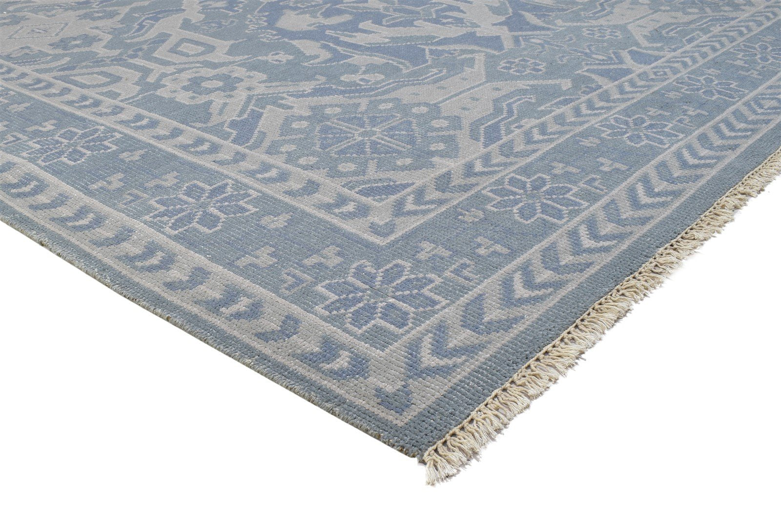 Dark Grey Wool Rug 8' X 10' Persian Hand Knotted Oushak Oriental Large Carpet 7864176541845