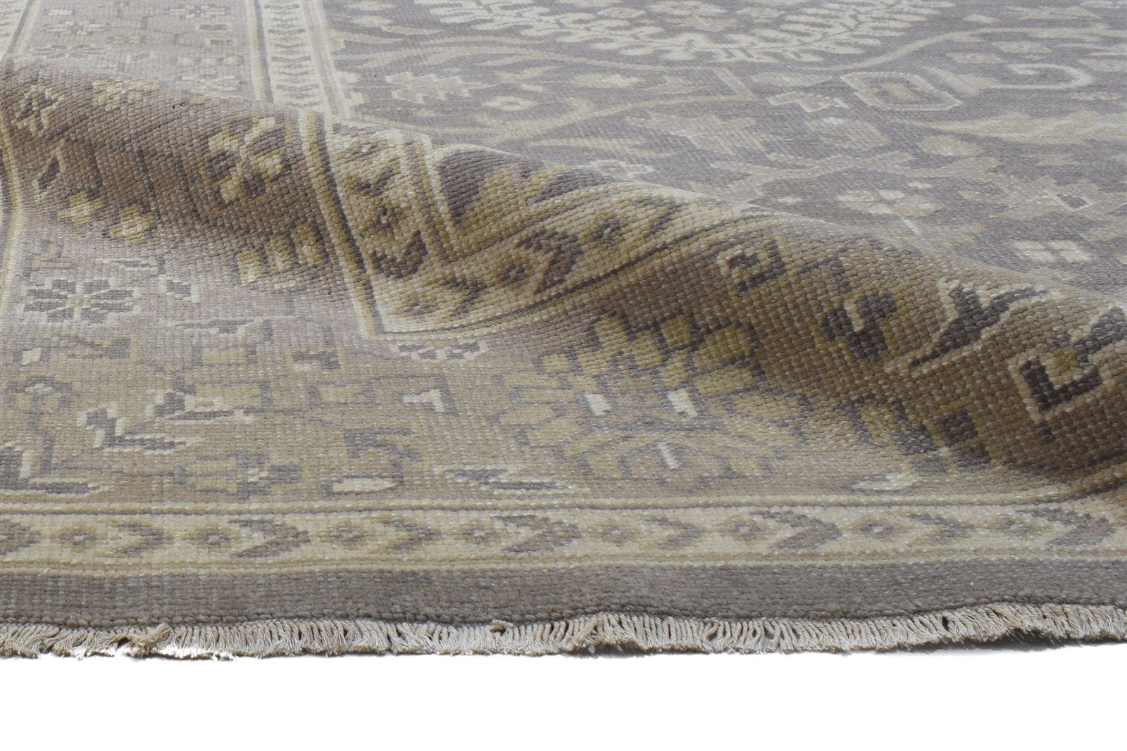 Dark Grey Wool Rug 9X13 Persian Hand Knotted Oushak Oriental Extra Large Carpet 7864104943765