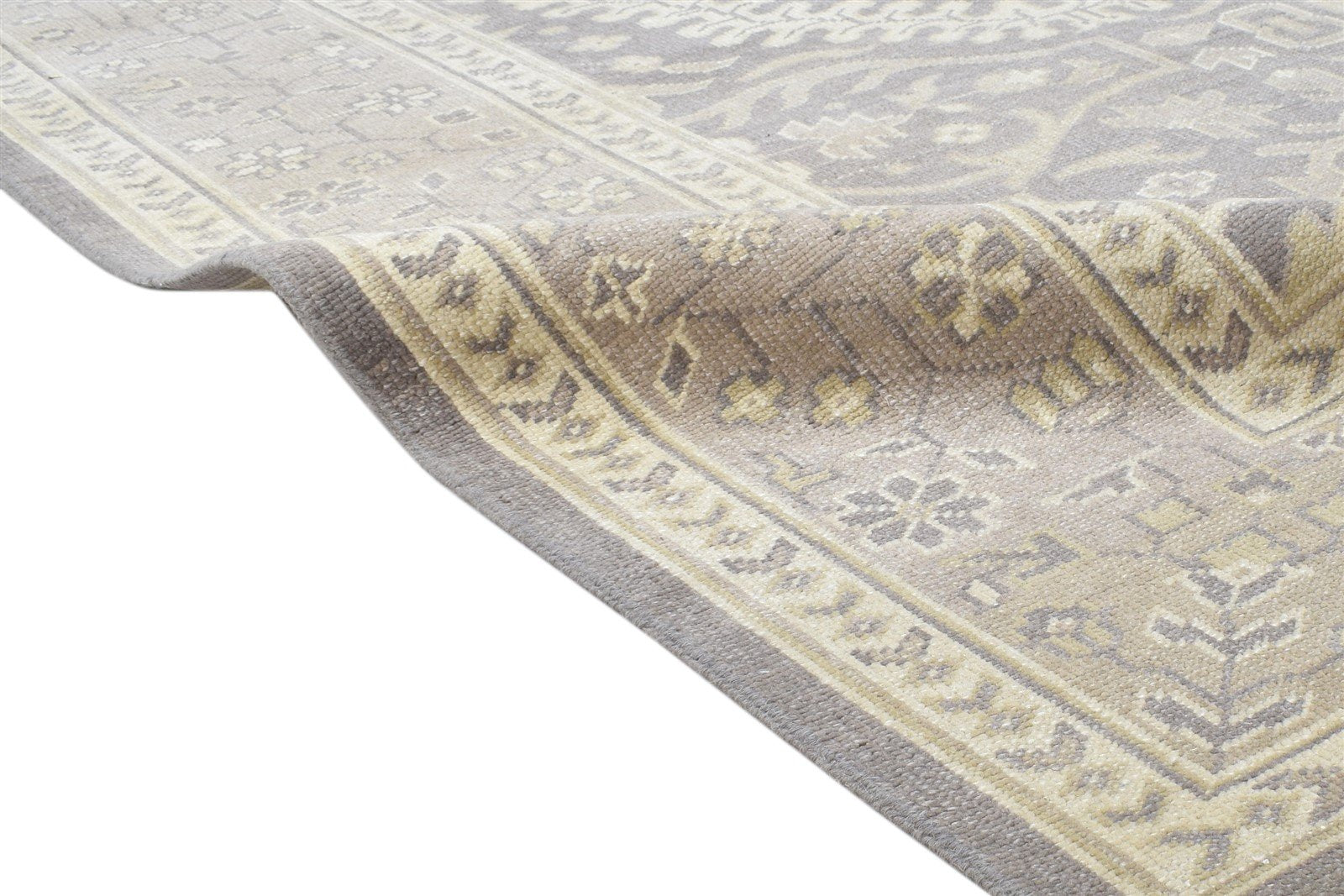 Dark Grey Wool Rug 9X13 Persian Hand Knotted Oushak Oriental Extra Large Carpet 7864104943765