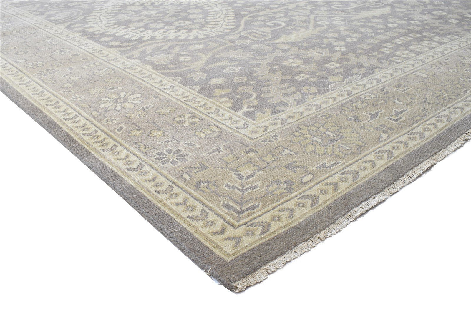 Dark Grey Wool Rug 9X13 Persian Hand Knotted Oushak Oriental Extra Large Carpet 7864104943765
