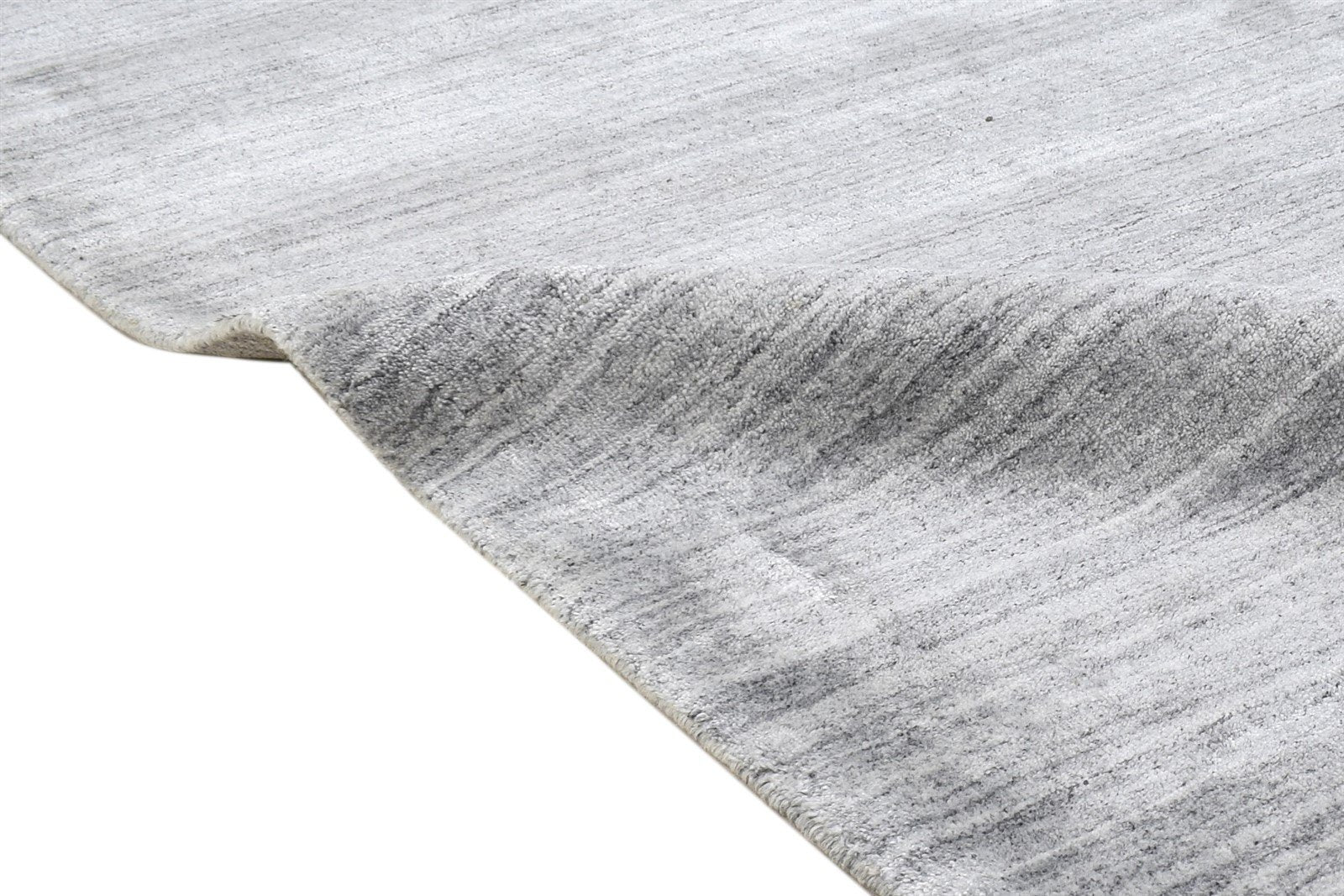 Dark Grey Wool / Silk Rug 5' X 6' Modern Handloom Indian Solid Room Size Carpet 7864513101973