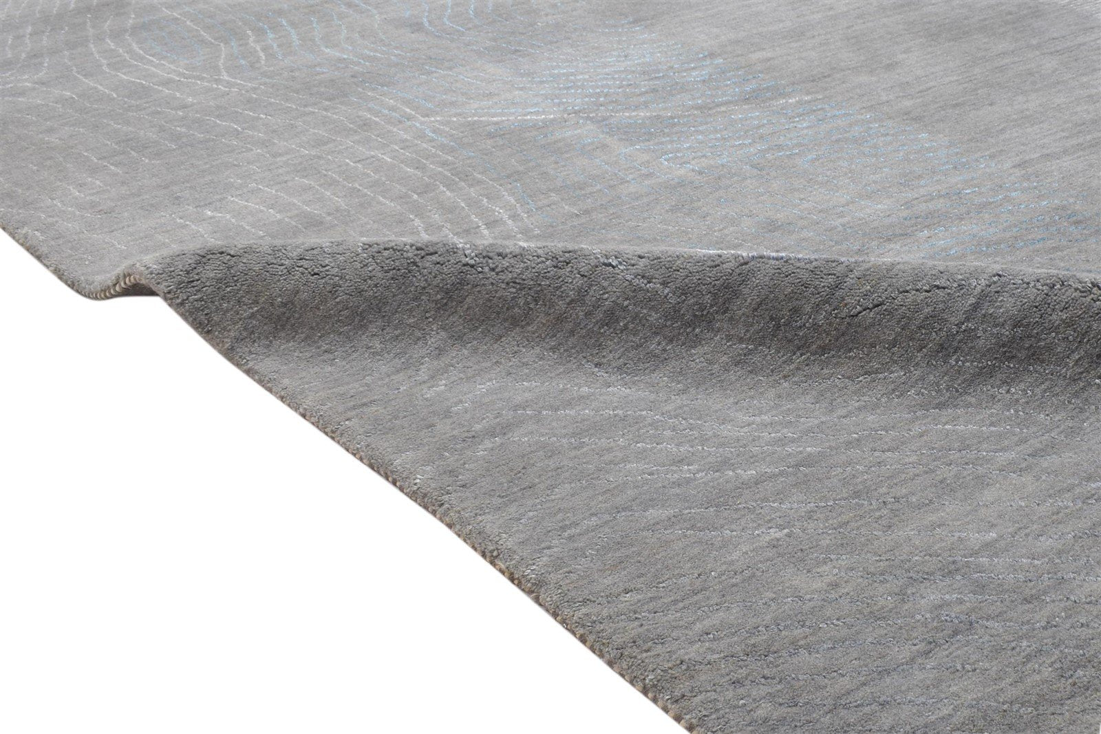 Dark Grey Wool / Silk Rug 6X8 Modern Hand Woven Scandinavian Solid Room Size 7864180244629