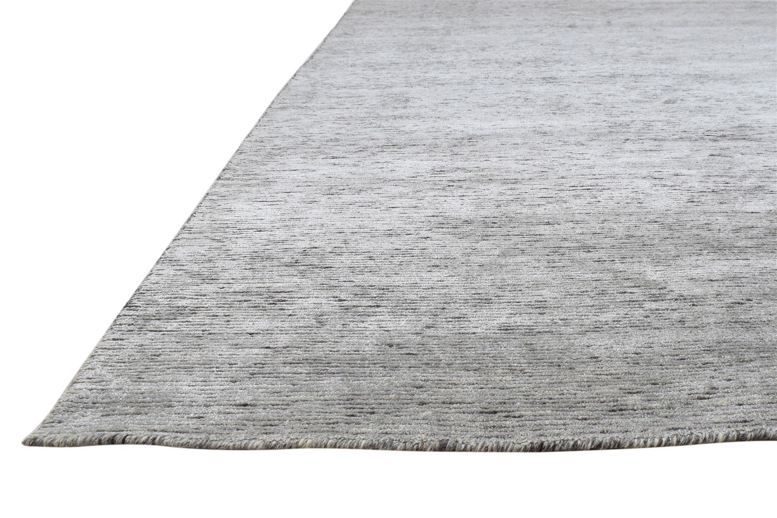 Dark Grey Wool / Silk Rug 6X9 Modern Hand Knotted Scandinavian Solid Room Size 7864172347541