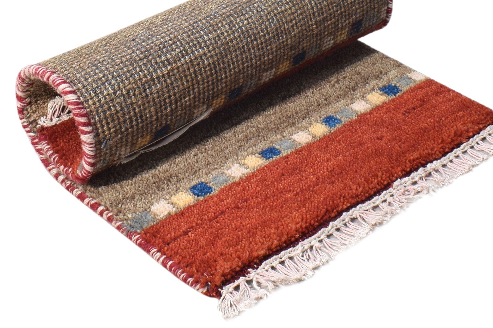 Dedie Wool Brown Rug 1' X 2' Persian Hand Knotted Southwestern Tribal   7865186648213