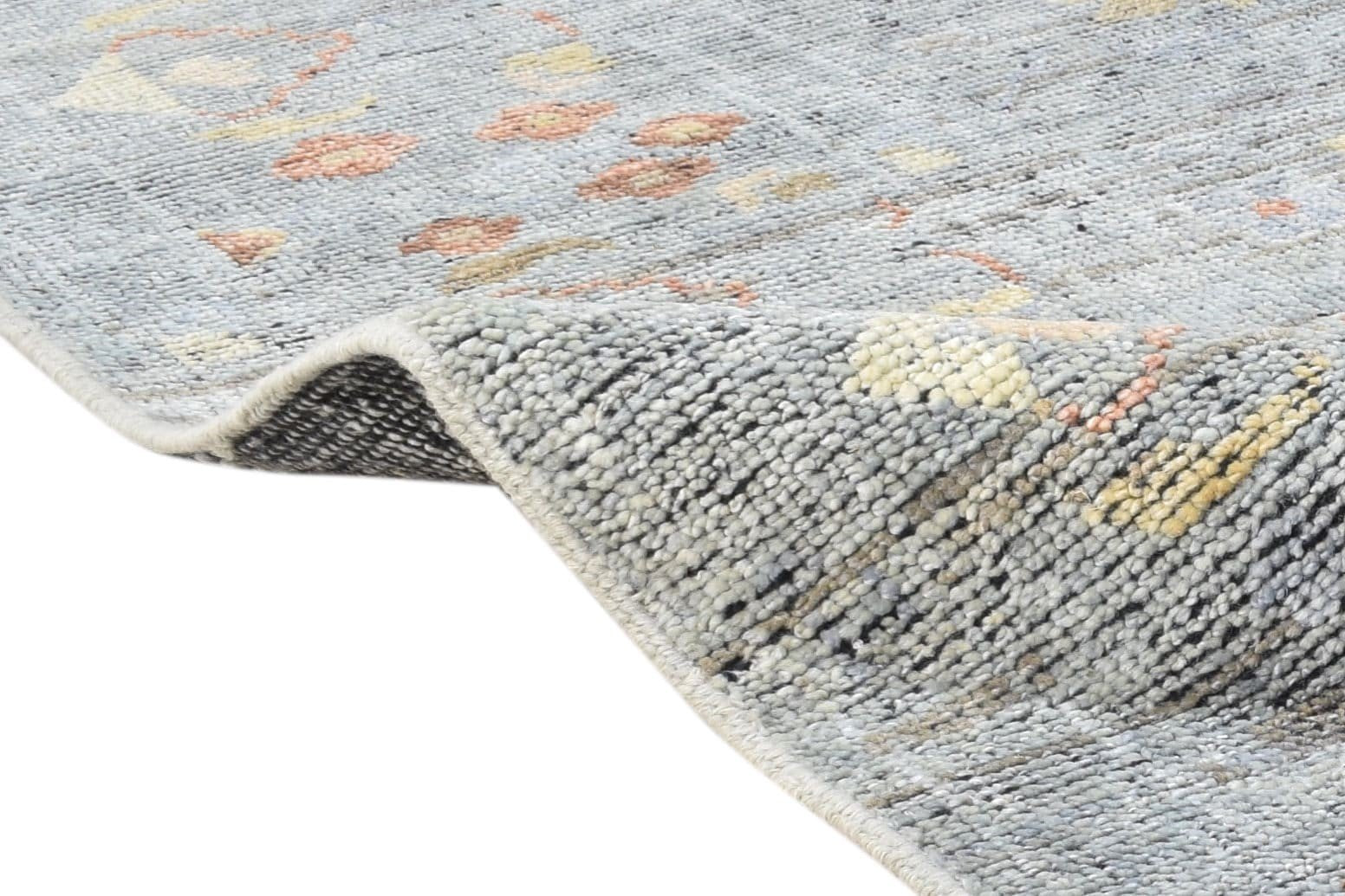 Dennis Wool Gray Hand-Knotted Oushak Persian Rug 8881898455189