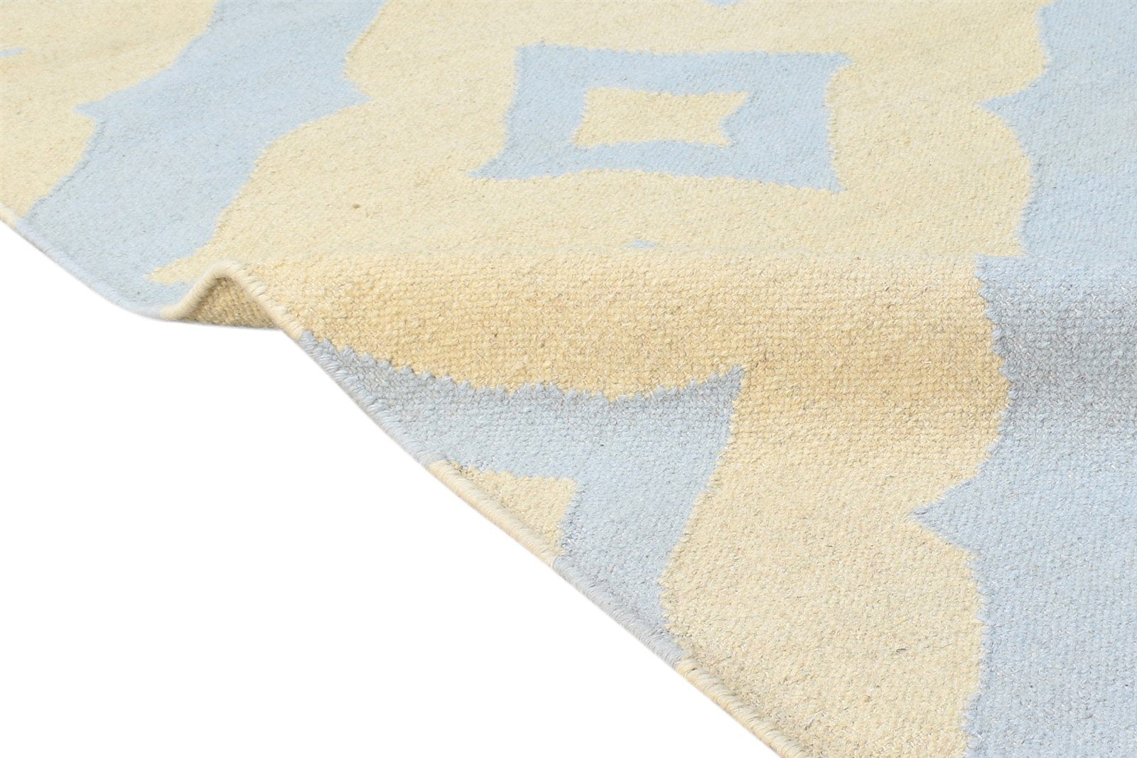 Dhurrie Beige Wool Rug 2'6 X 8' Modern Moroccan Diamond Small Runner 7864670421141