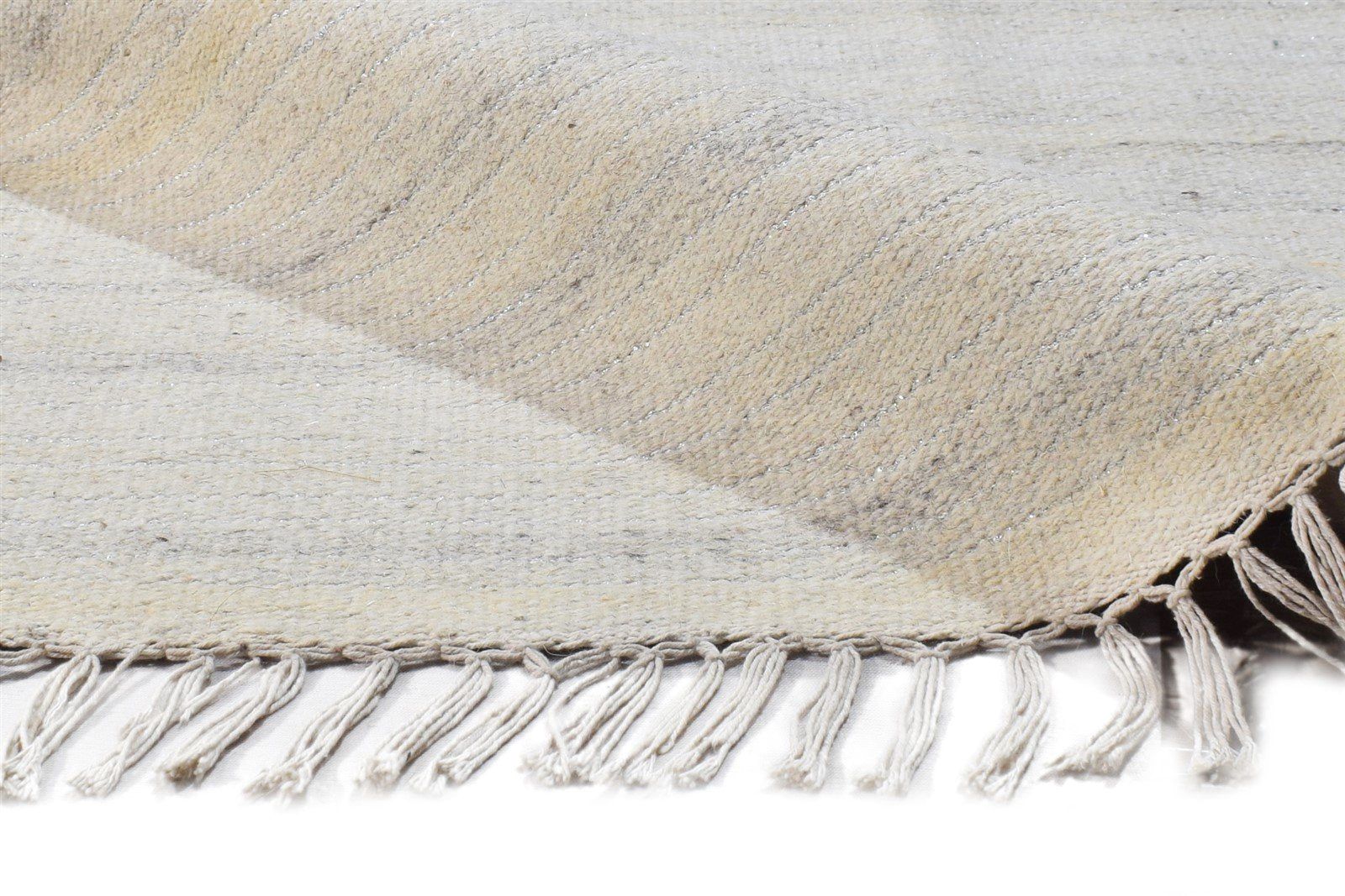 Dhurrie Beige Wool Rug 3' X 5' Modern Scandinavian Solid Small Carpet 7864671928469