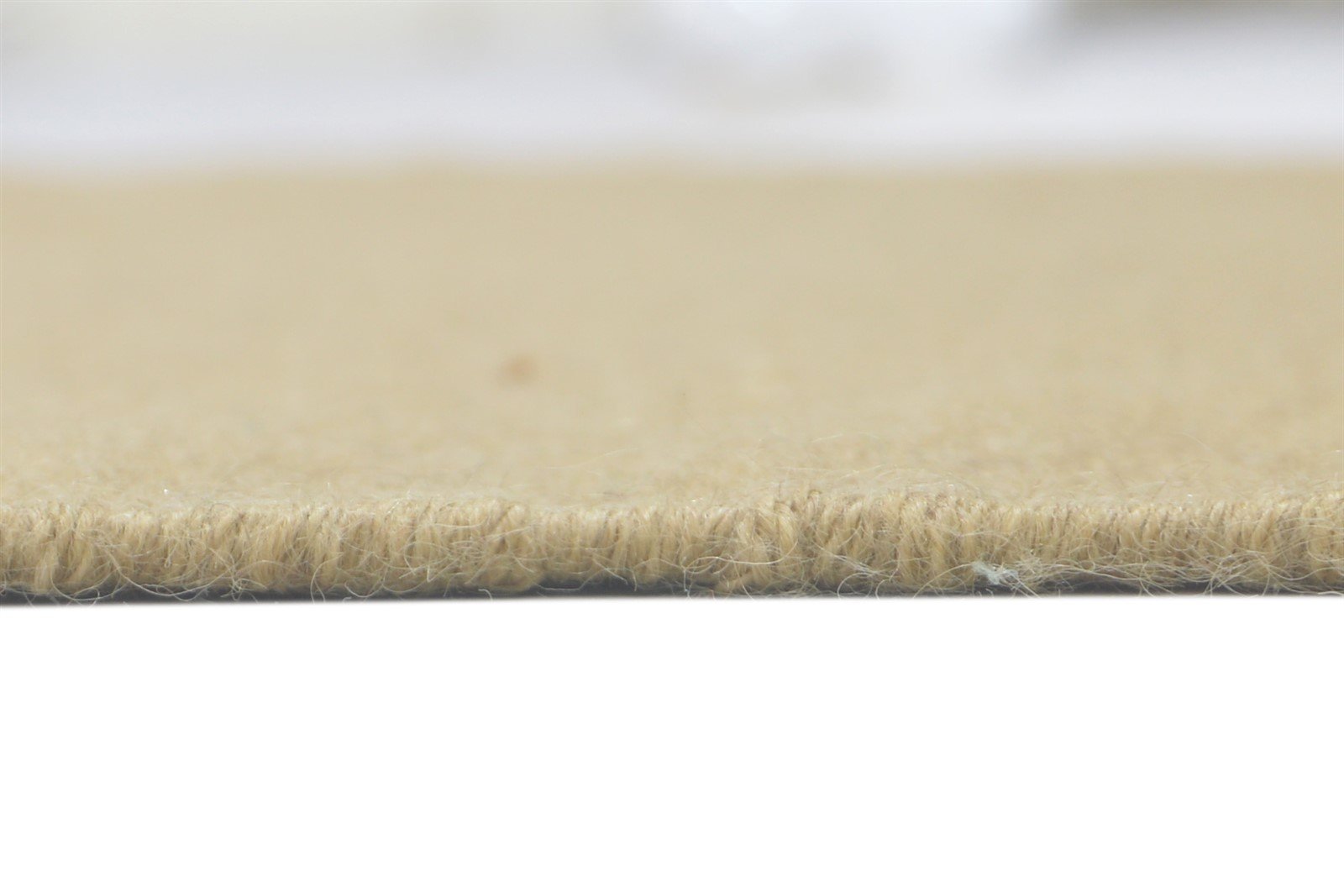 Dhurrie Beige Wool Rug 4' X 6' Modern Scandinavian Solid Room Size Carpet 7860703101077