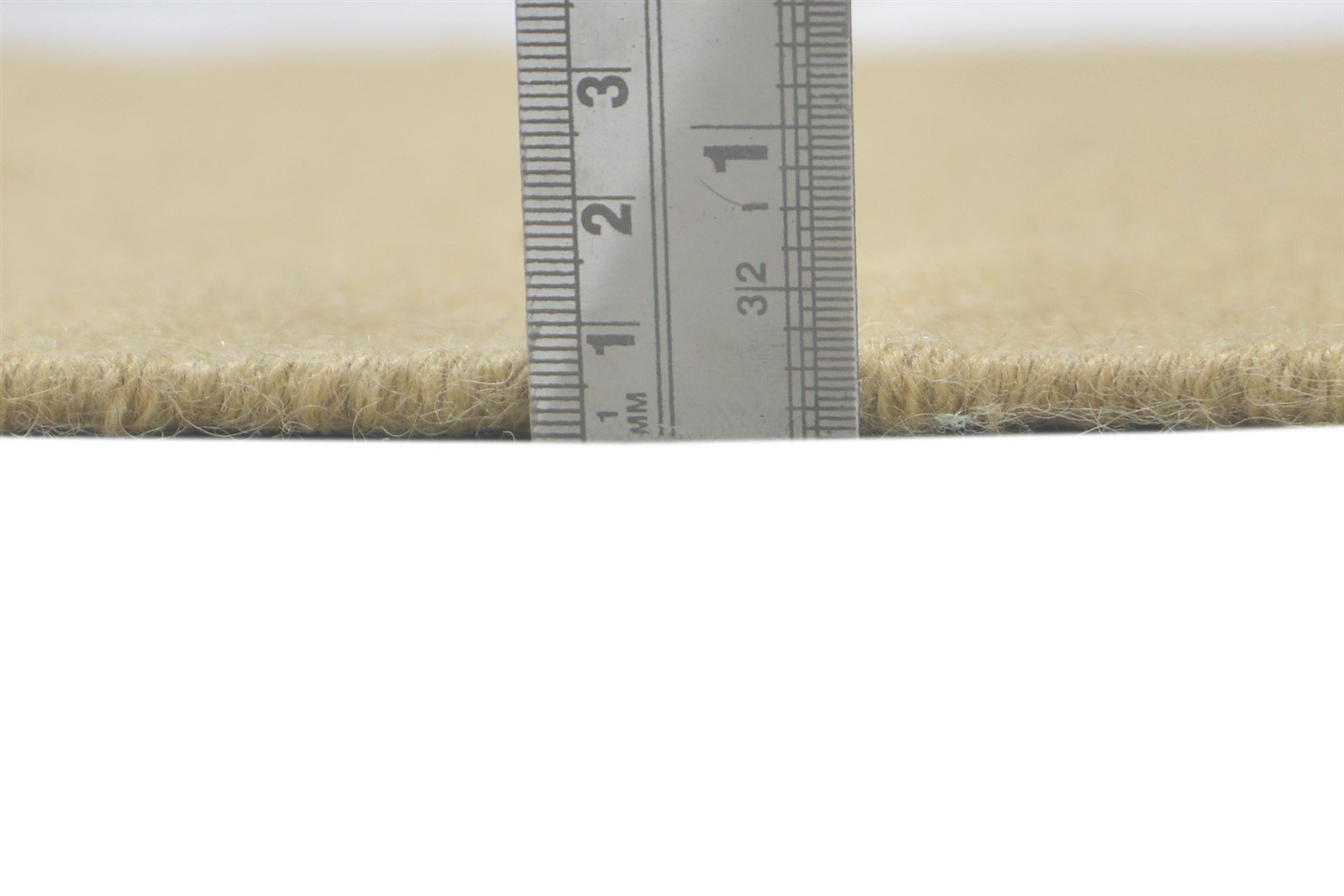 Dhurrie Beige Wool Rug 4' X 6' Modern Scandinavian Solid Room Size Carpet 7860703101077