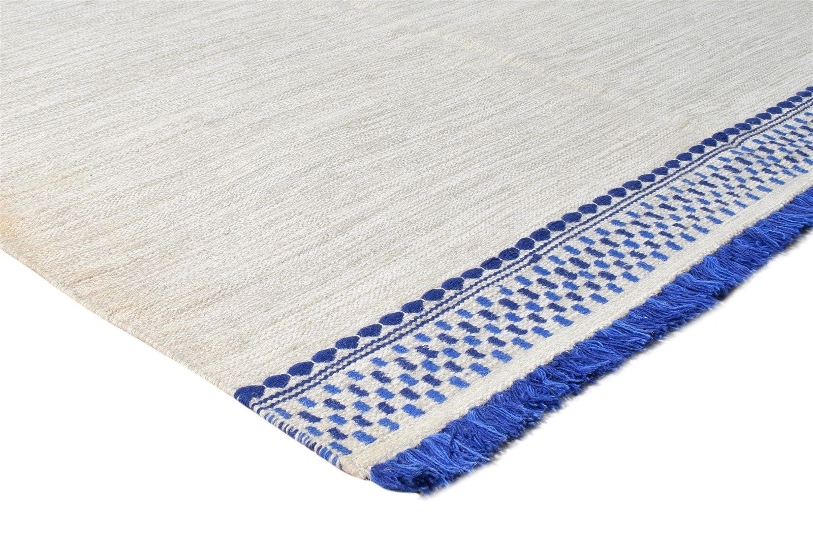 Dhurrie Beige Wool Rug 5' X 8' Modern Scandinavian Solid Room Size Carpet 7865192415381