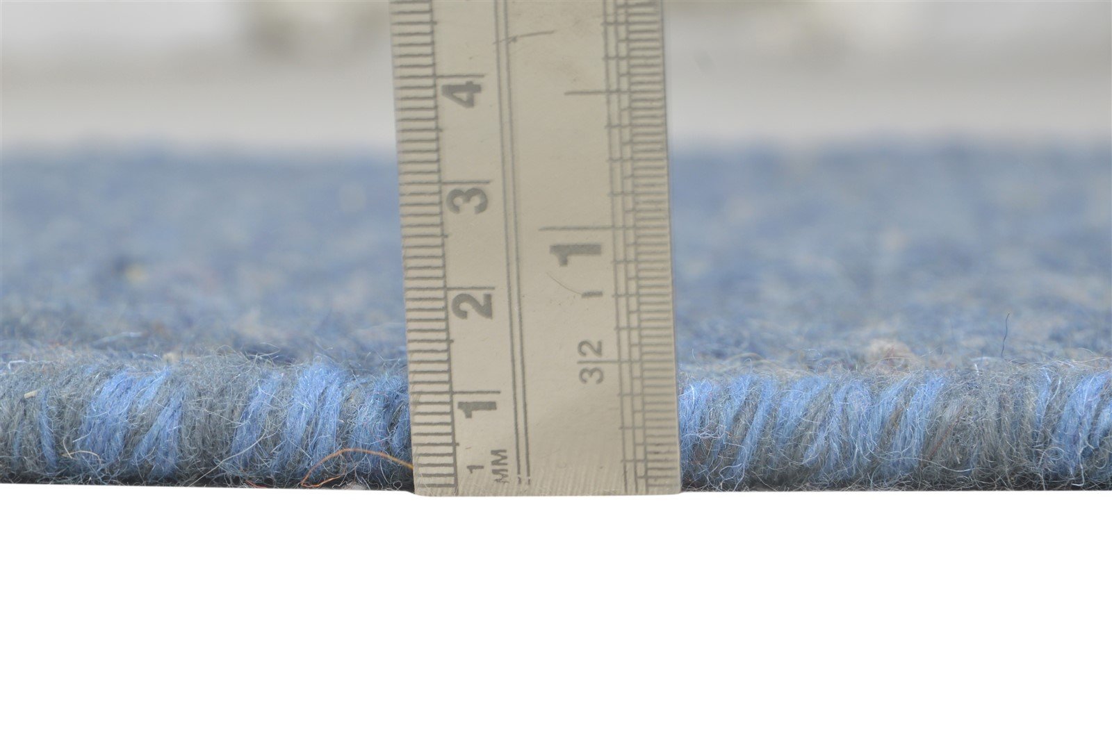 Dhurrie Blue Wool Rug 2' X 3' Modern Scandinavian Diamond Small Carpet 7865012879509