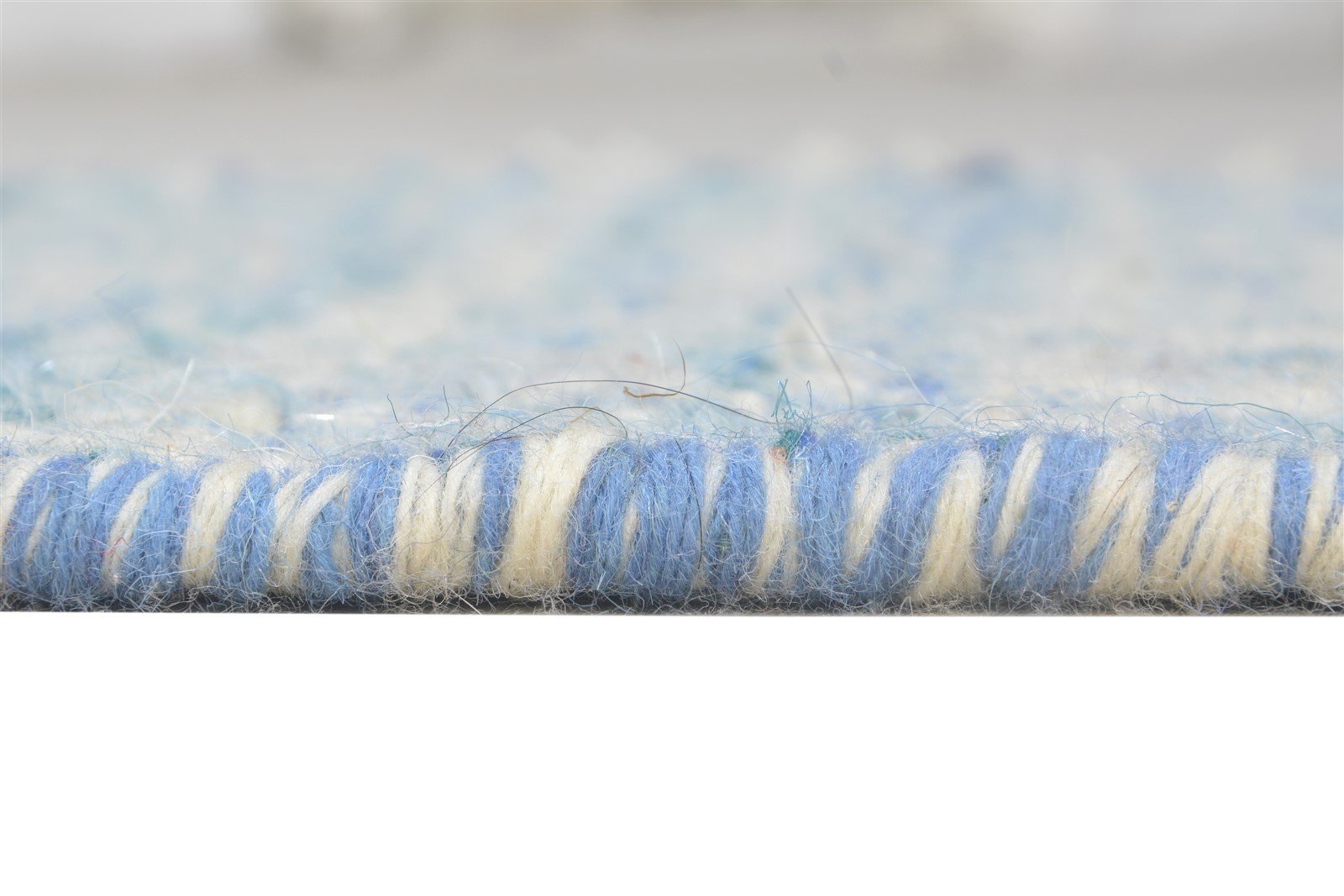 Dhurrie Blue Wool Rug 2' X 3' Modern Scandinavian Nordic Small Carpet 7865012650133